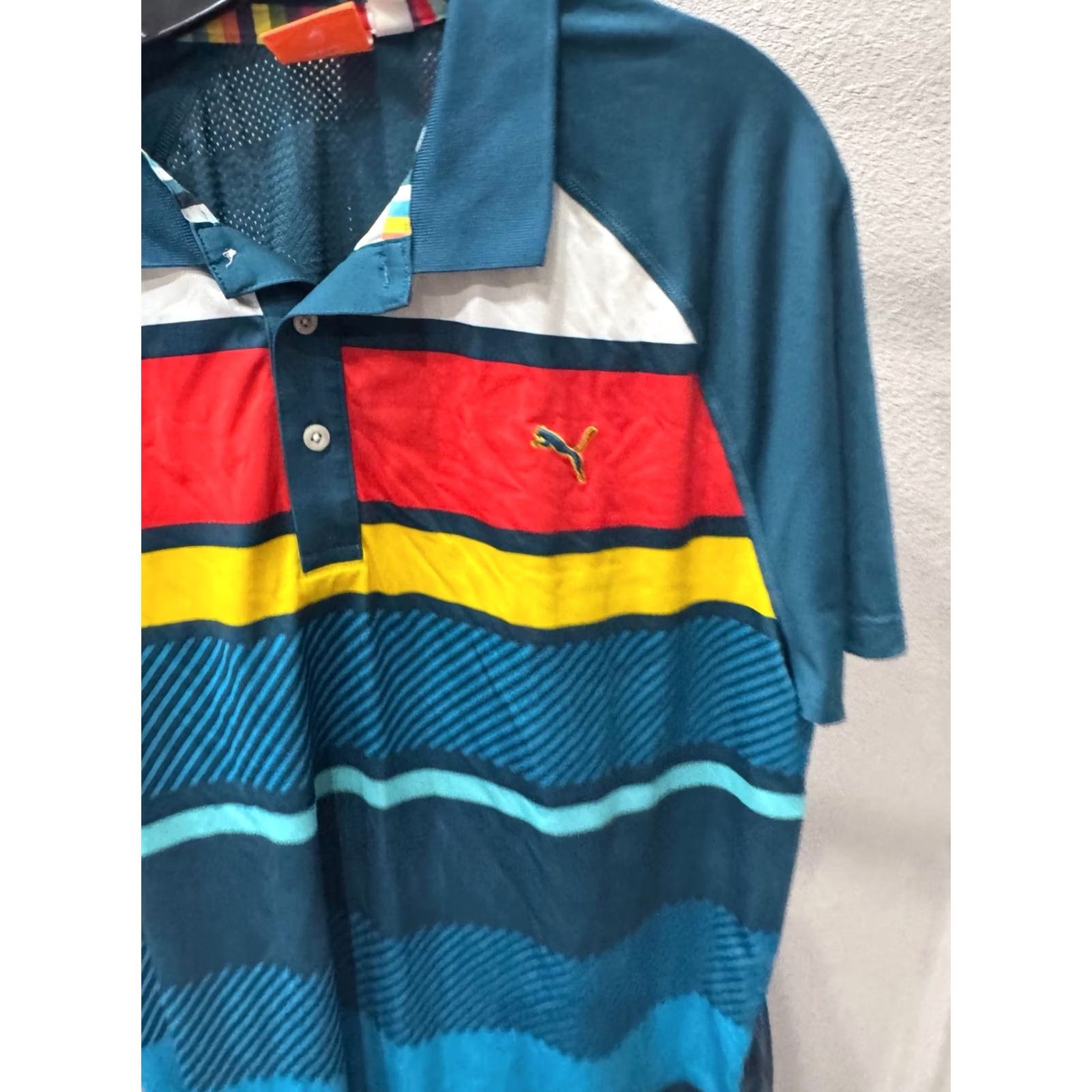 Puma Puma Colorful Stripe POLO SHIRT Large L Men Size US L / EU 52-54 / 3 - 4 Thumbnail