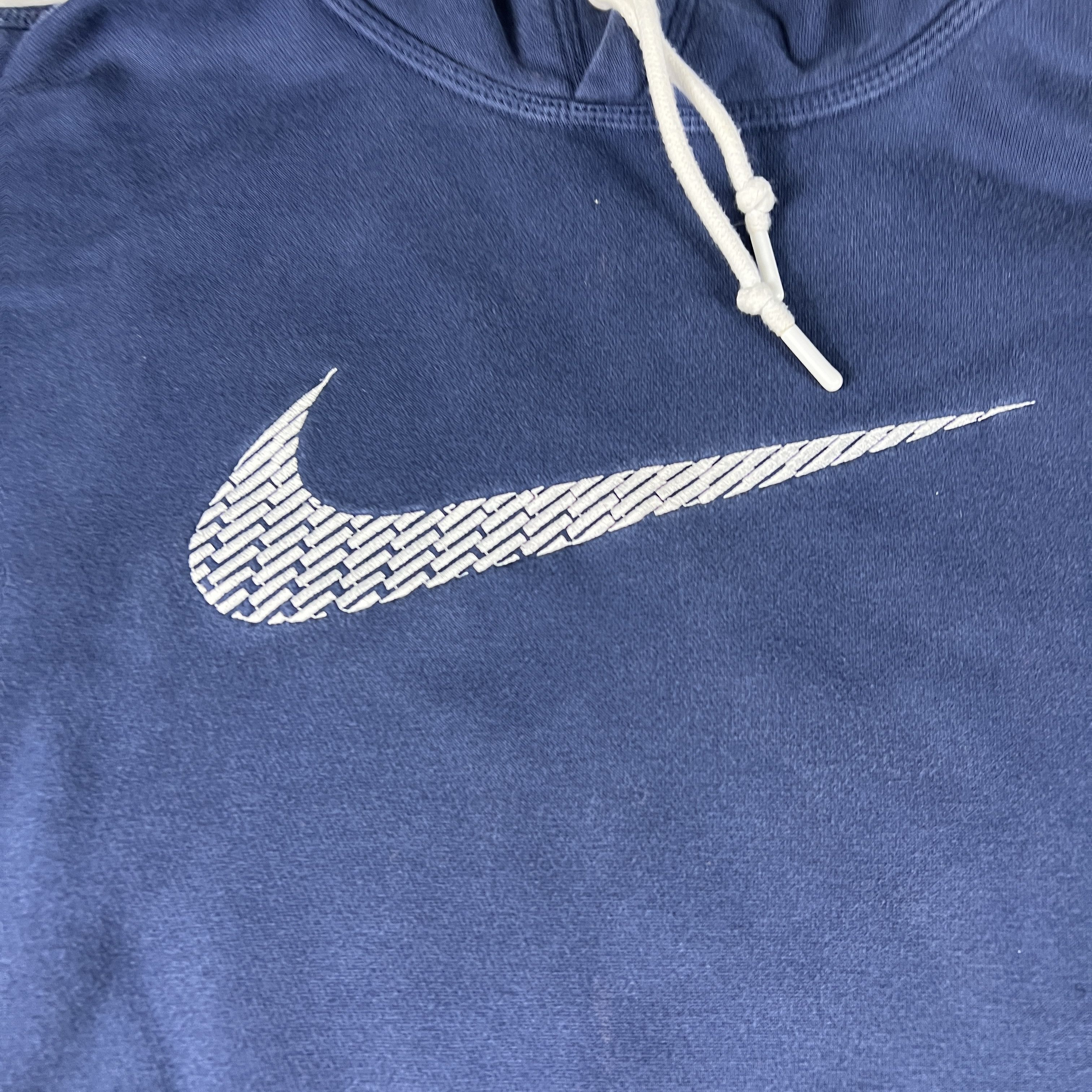 Nike Nike Sweatshirt Blue & White Faded Swoosh Logo Hoodie Size US L / EU 52-54 / 3 - 4 Thumbnail