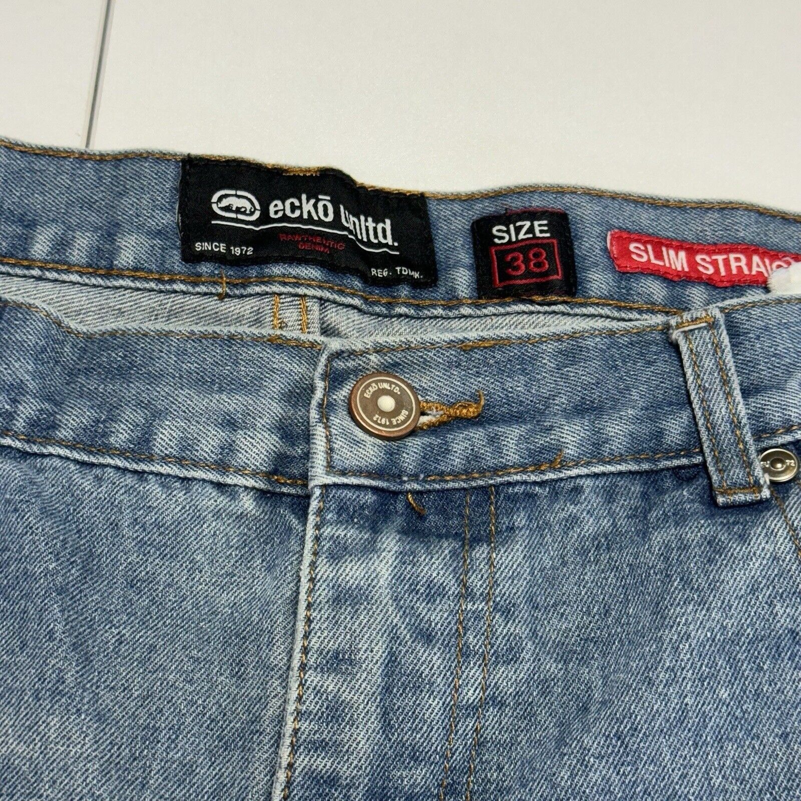 Marc Ecko × Vintage Vintage Ecko Unltd Jeans Mens 38 Blue Slim Straight Streetwe Size US 38 / EU 54 - 4 Thumbnail