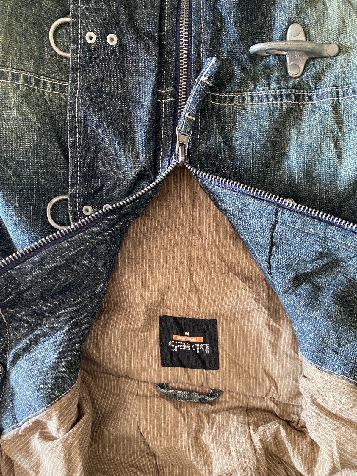 Japanese Brand Wash Denim Blues Parka Jacket in Mid Blue Kapital Style Size US M / EU 48-50 / 2 - 10 Thumbnail