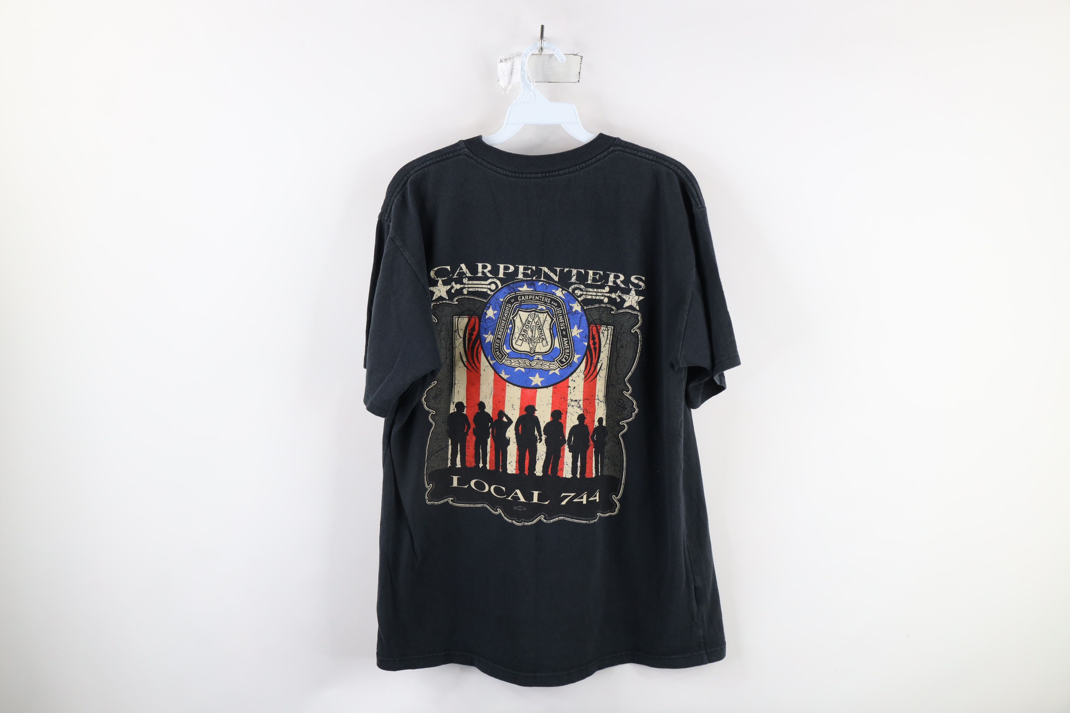 Vintage Vintage 90s 744 Union Carpenters and Joiners T-Shirt Black Size US XL / EU 56 / 4 - 12 Thumbnail
