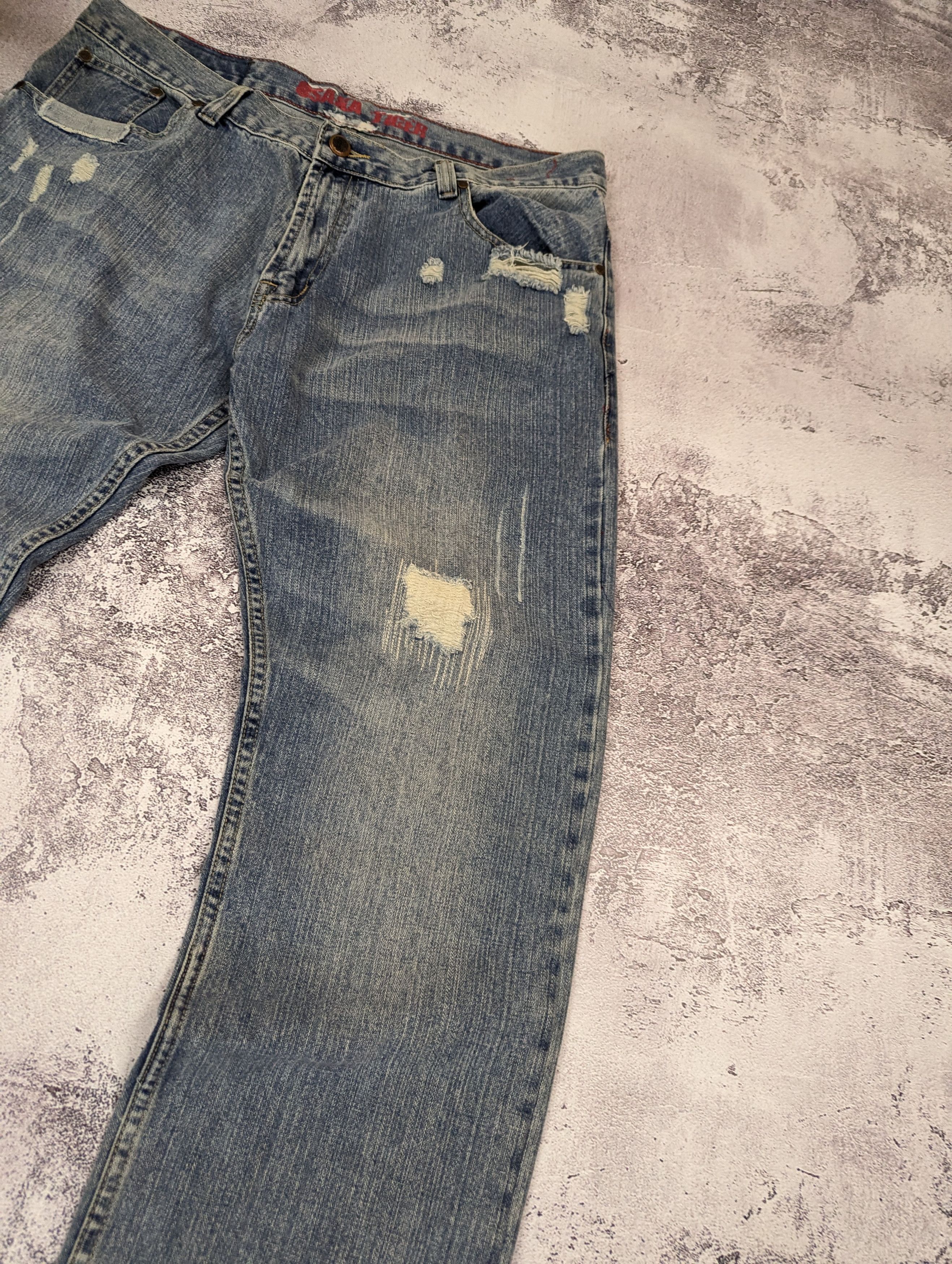Japanese Brand Osaka Tiger Japanese Distressed Light Blue Jeans Mens Sz 38R Size US 38 / EU 54 - 18 Thumbnail