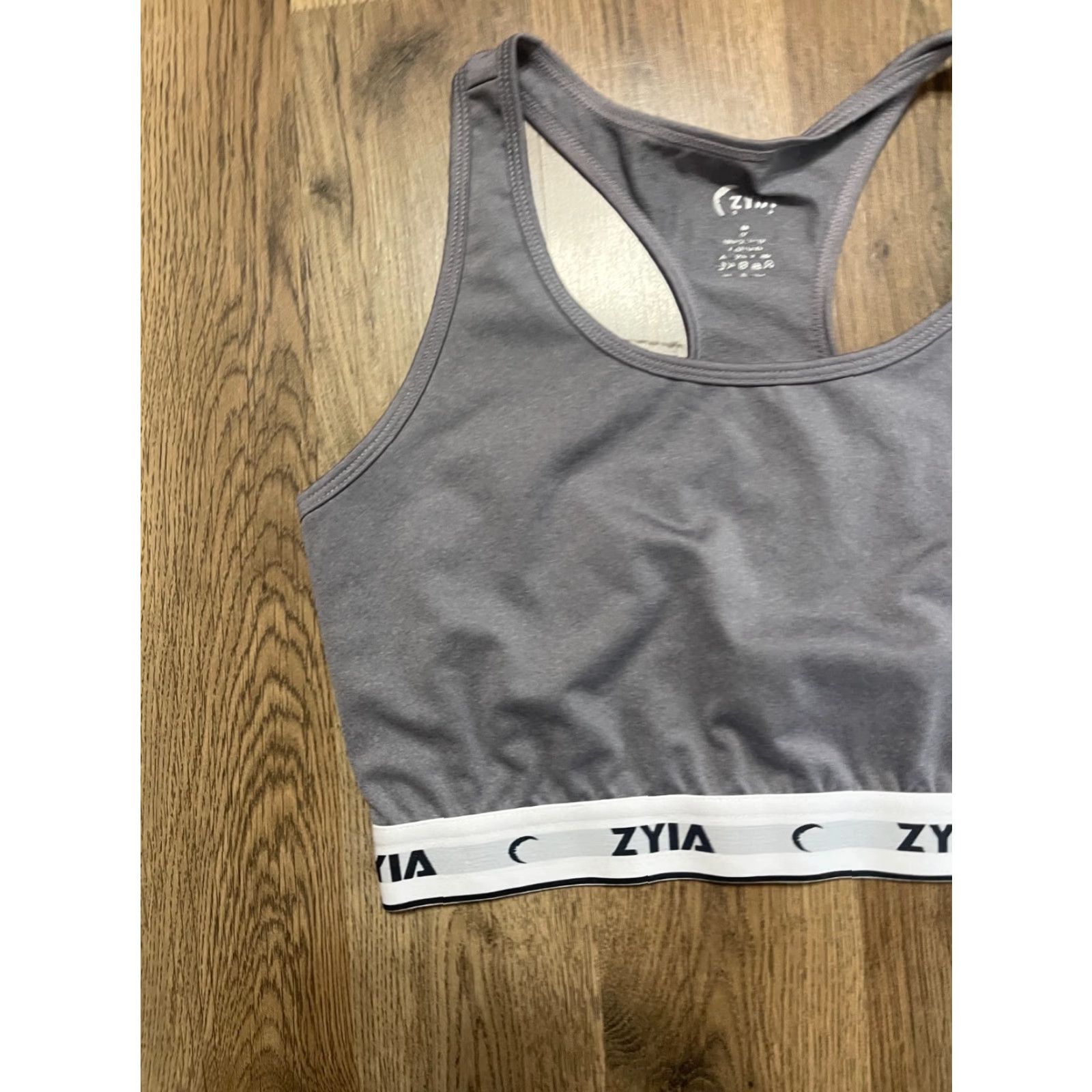 Vintage ZYIA Active Sports Bra Women M Gray Sports Bra Athletic Wear Ladies Medium Gray Modern Sports Size ONE SIZE - 4 Thumbnail