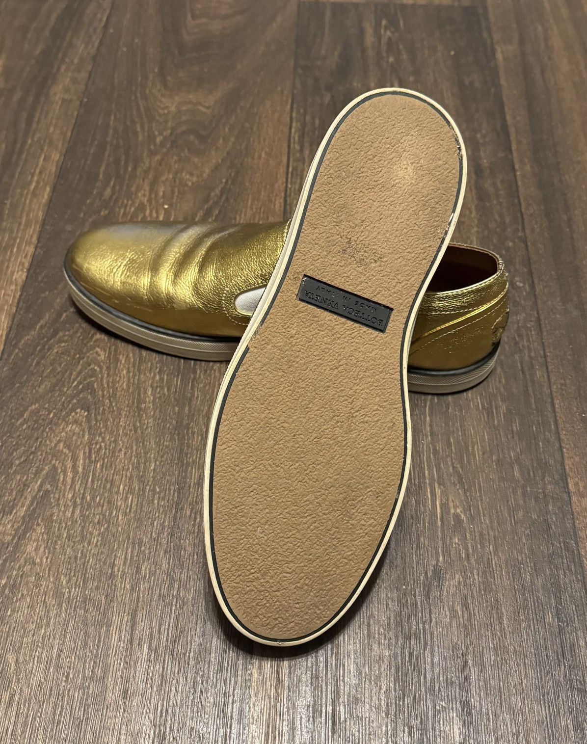 Bottega Veneta Bottega Veneta Gold Metallic Leather Slip-On Size US 9 / IT 39 - 6 Thumbnail