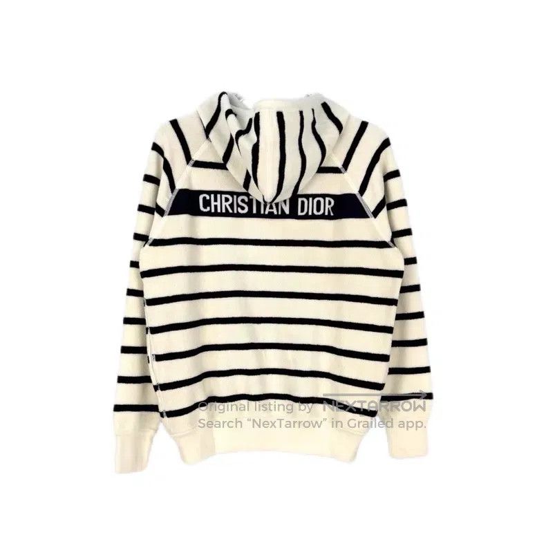 Dior Dior Dark blue and white striped zipper knitted hooded jac Size XS / US 0-2 / IT 36-38 - 2 Thumbnail
