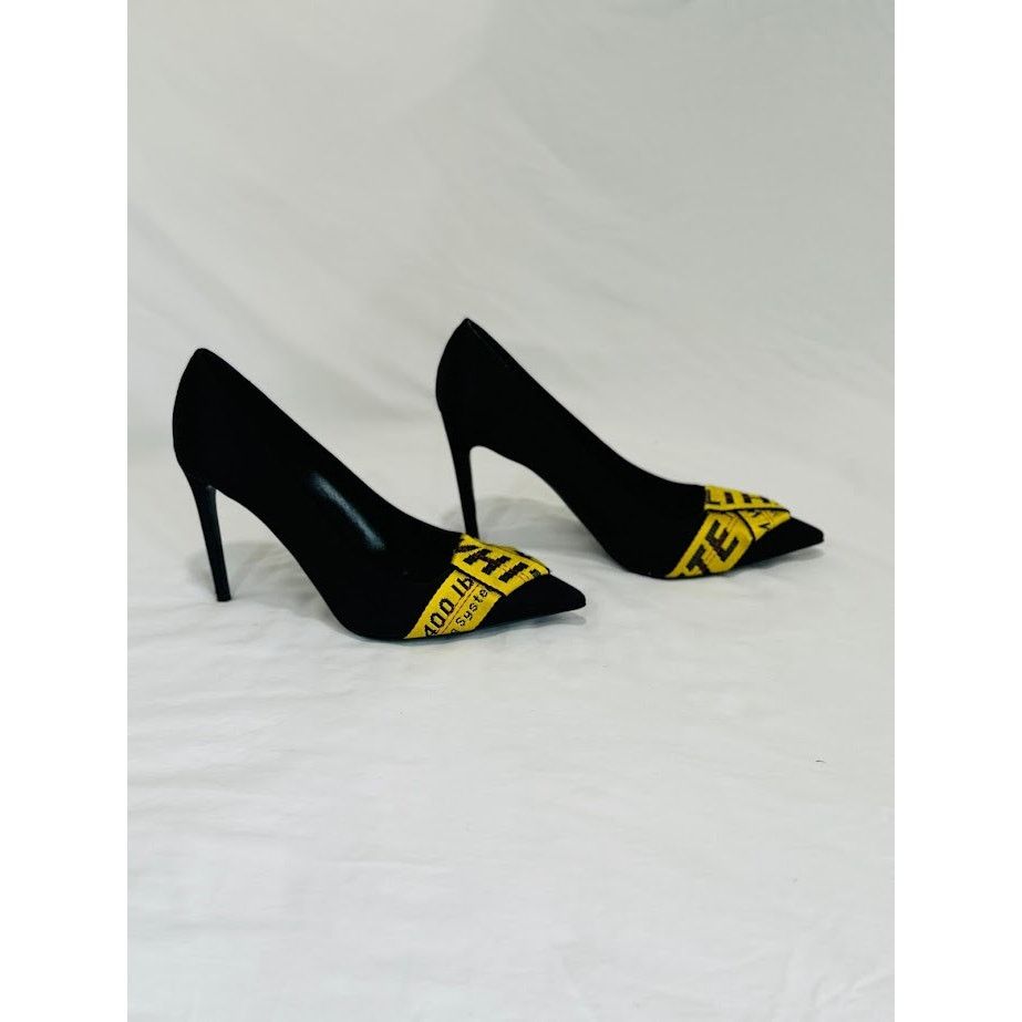Off-White o1rshd1 Commercial Bow Pumps in Black / Yellow Size US 10.5 / IT 40.5 - 1 Thumbnail