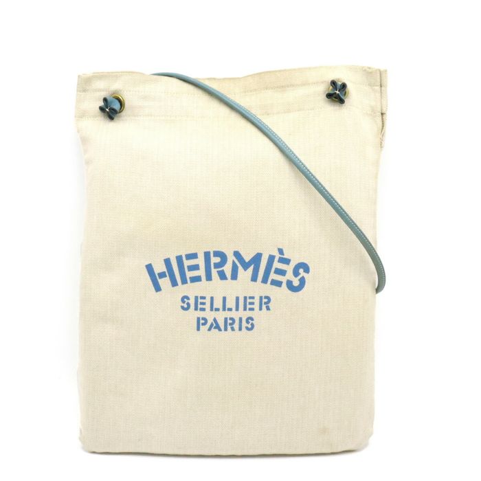 HERMES-Toile-Chevron-Canvas-Leather-Valparaiso-GM-Tote-Bag-Etoupe