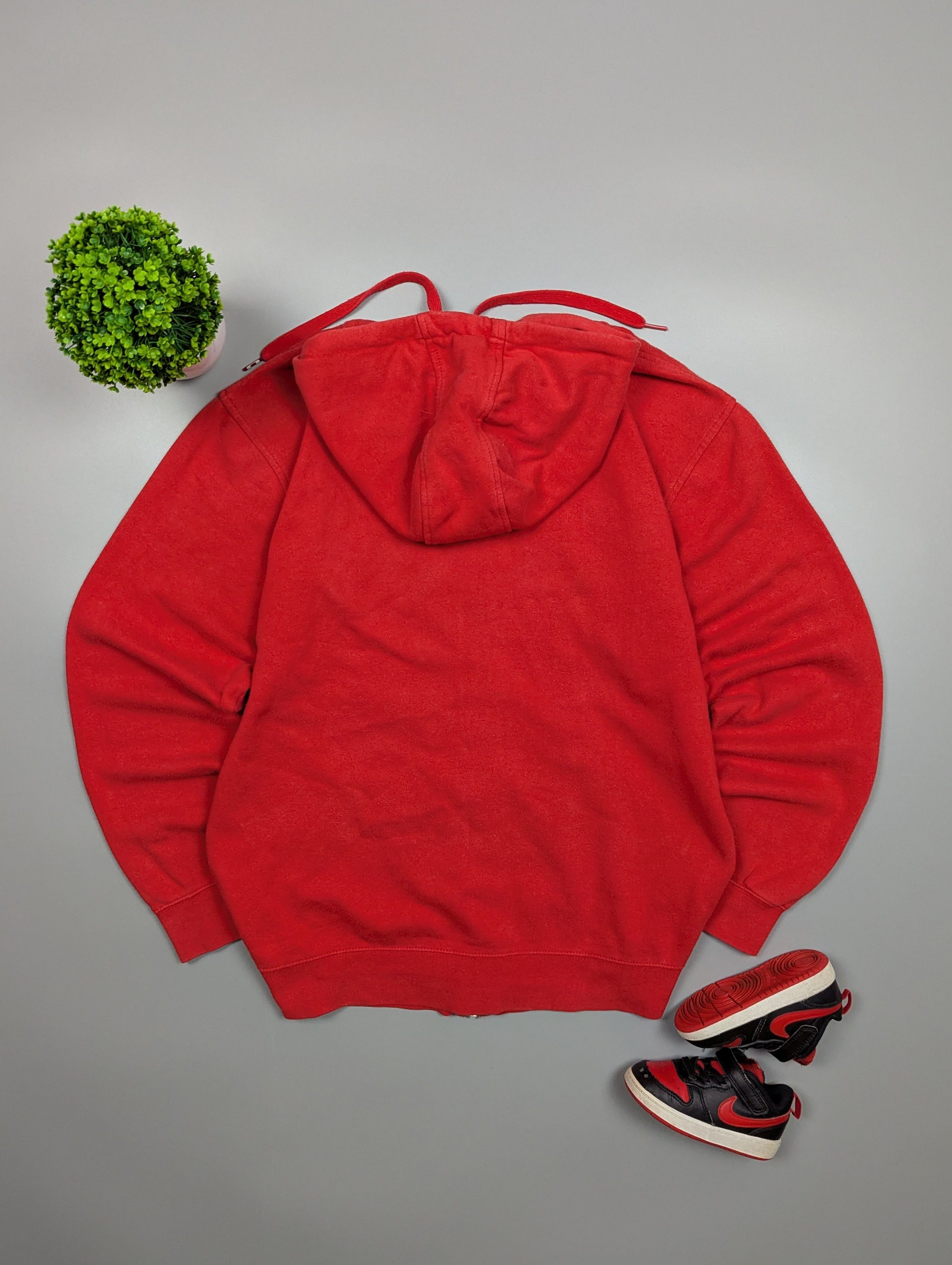 Oakley × Vintage Oakley Vintage Mens Skater Graphic Logo Full Zip Red Hoodie Size US L / EU 52-54 / 3 - 8 Thumbnail