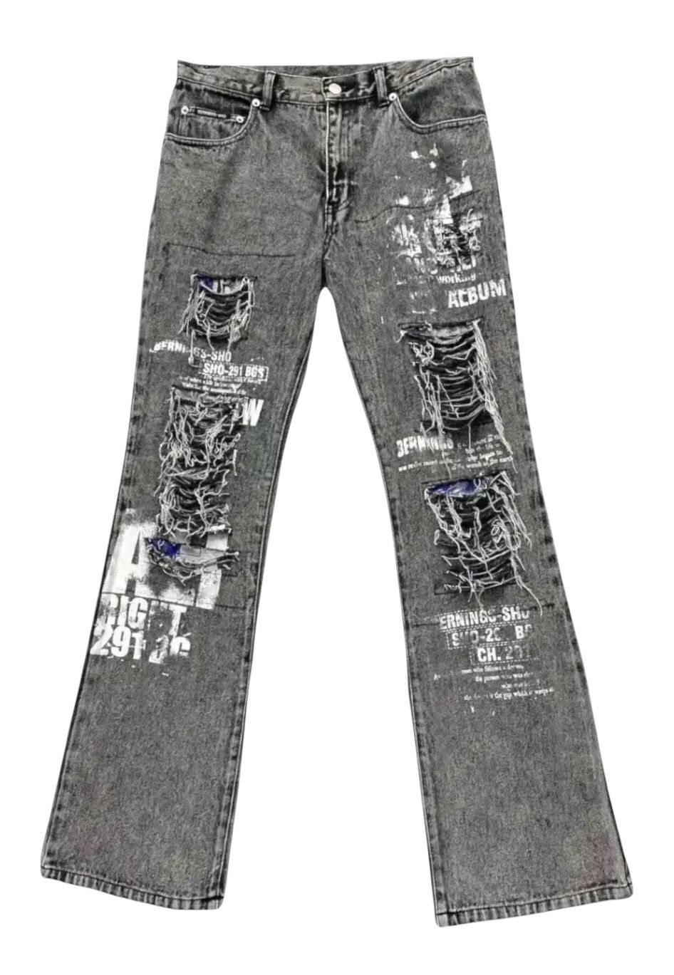 BERNINGS SHO 90’s PUNK🔥BERNINGS-SHO Flare Distressed Ripped Acid Wash Size 30" / US 8 / IT 44 - 3 Thumbnail