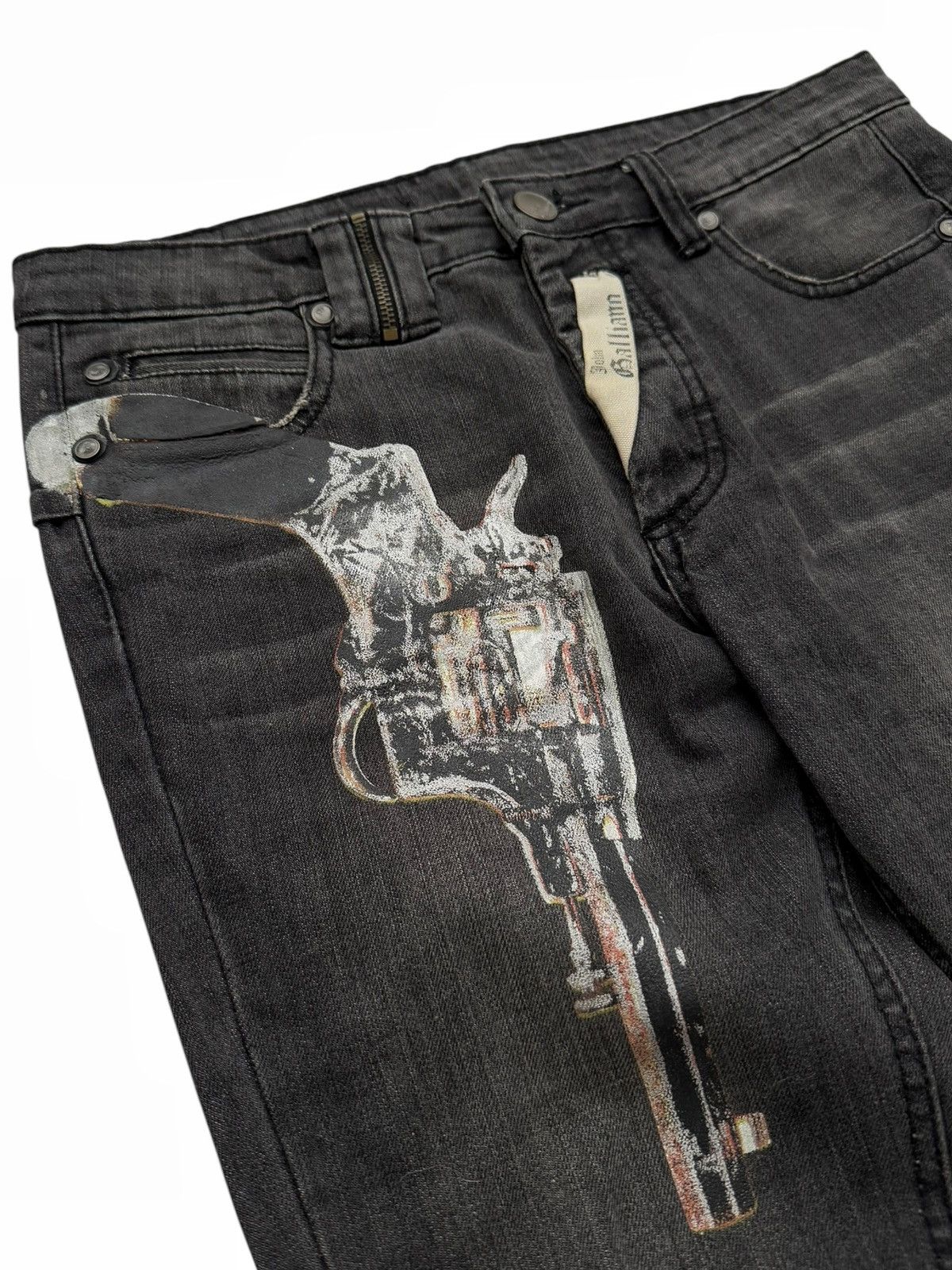 John Galliano 2008 Sz48 Gunslinger Pistol Skinny Denim Size US 32 / EU 48 - 3 Thumbnail