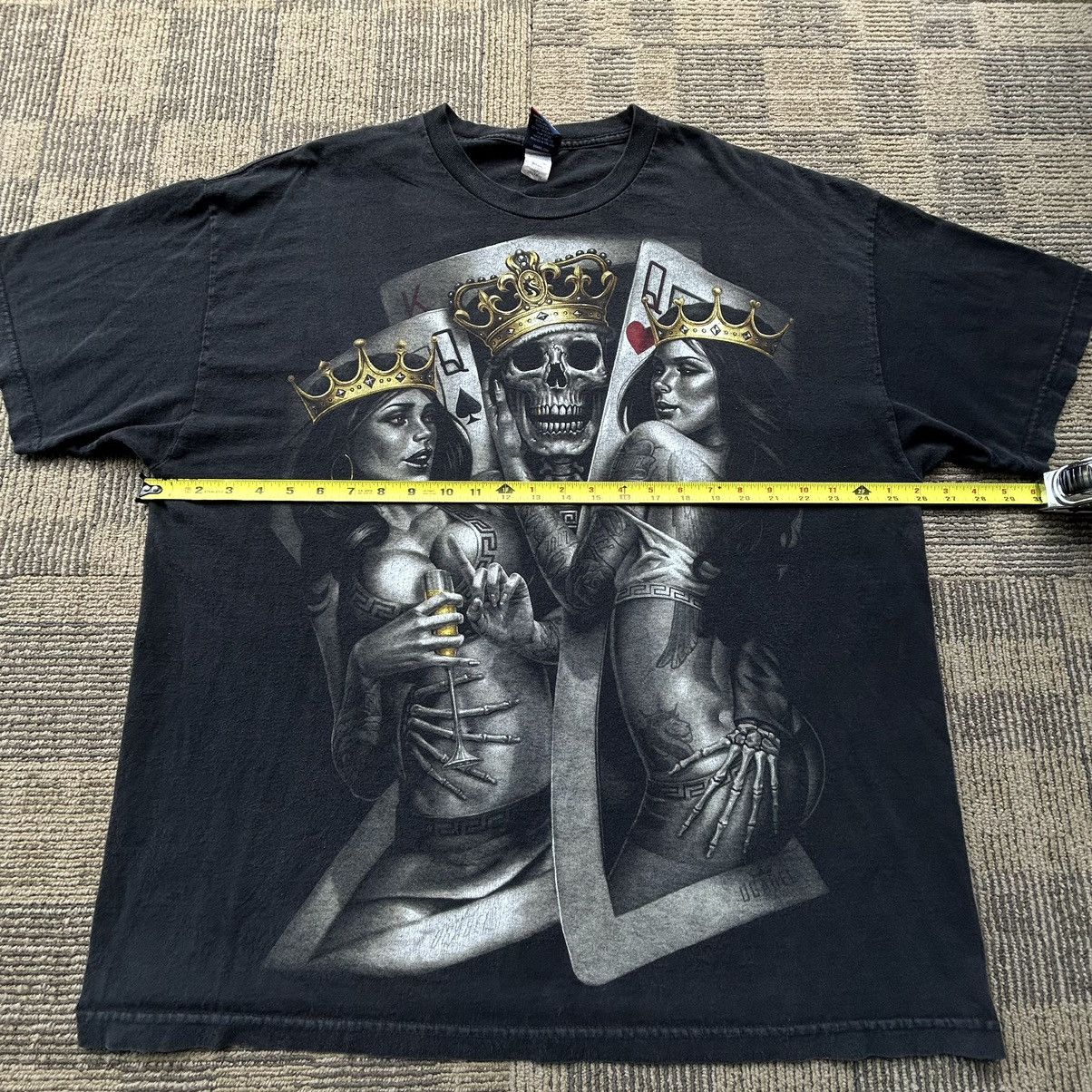 Vintage Vtg Y2K Ogabel Skull & Girls Graphic T-shirt Made In USA Size US XXL / EU 58 / 5 - 6 Thumbnail