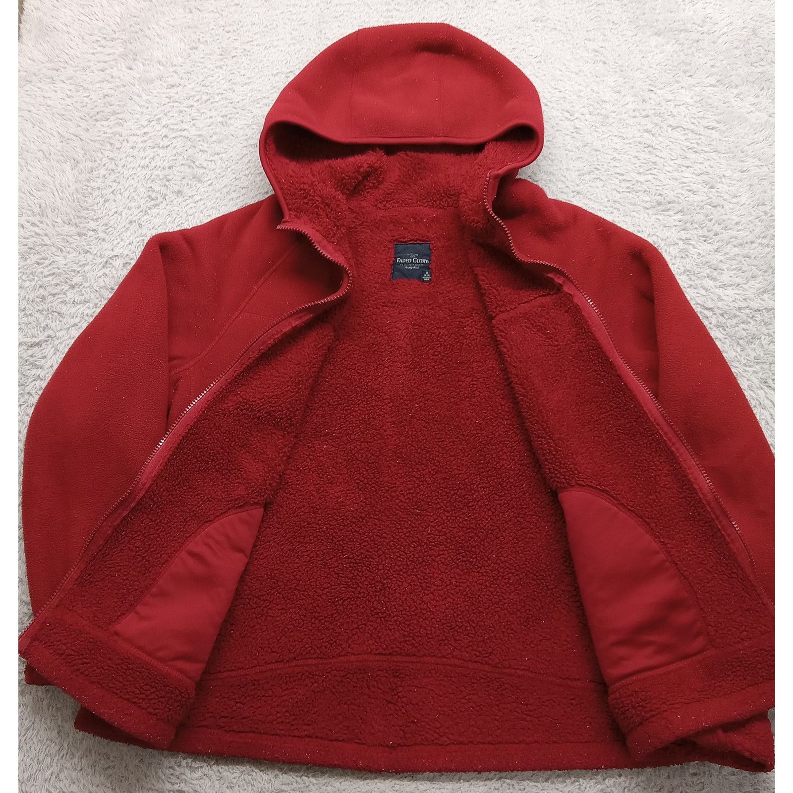 Faded Glory Faded Glory Jacket M Women's Fleece Long Sleeve Red Size M / US 6-8 / IT 42-44 - 2 Thumbnail