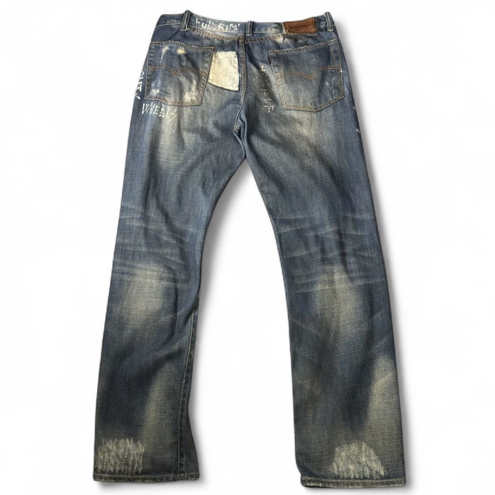 Japanese Brand Japanese Destroyed Karakuri Thrashed Denim Vintage Y2K Size US 34 / EU 50 - 3 Thumbnail