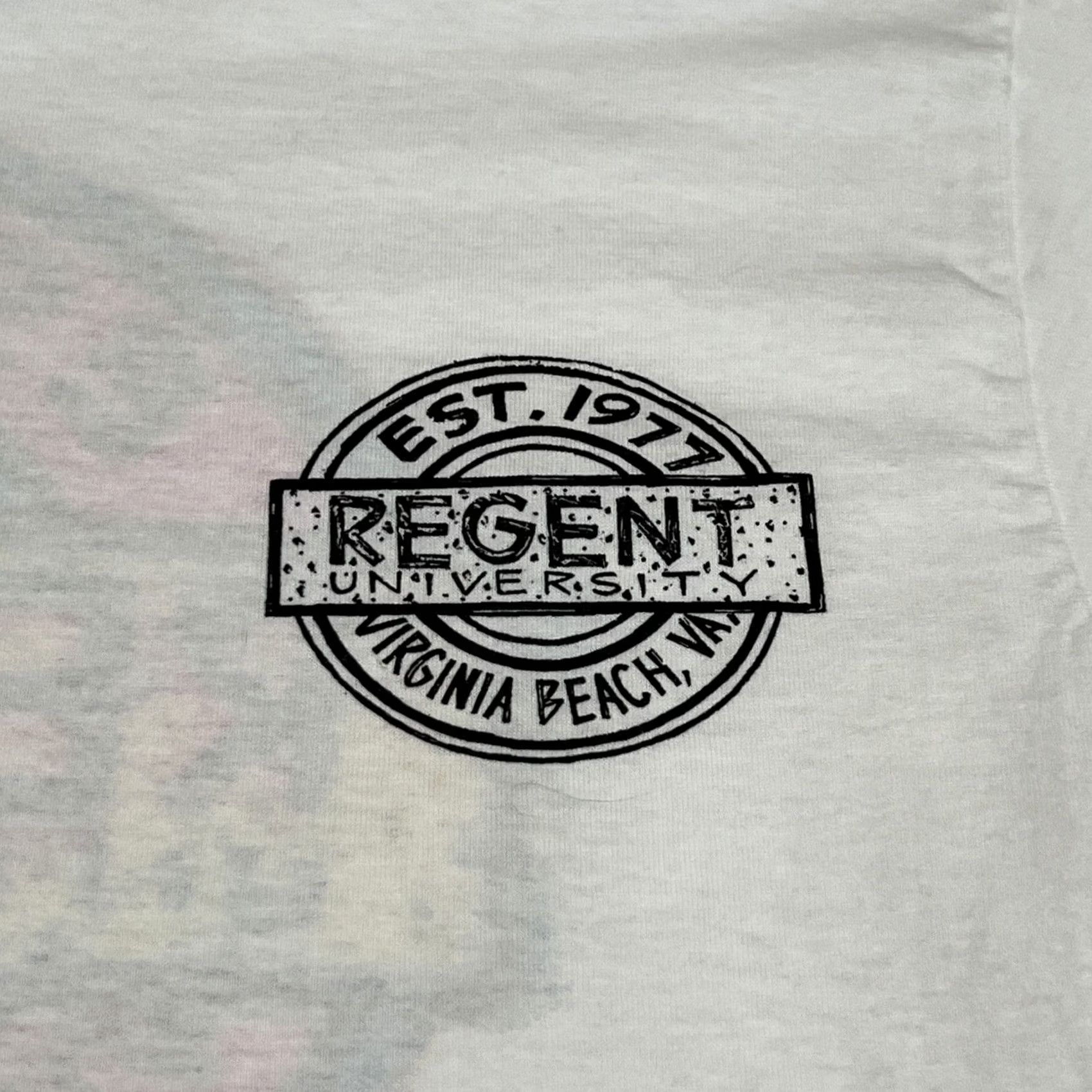 Hanes VINTAGE Regent University Virginia Beach Va Single Stitch Neon Logo T Shirt Men Medium Unisex White 1980s Hanes Graphic Tee Sportswear Beach Size US M / EU 48-50 / 2 - 3 Thumbnail