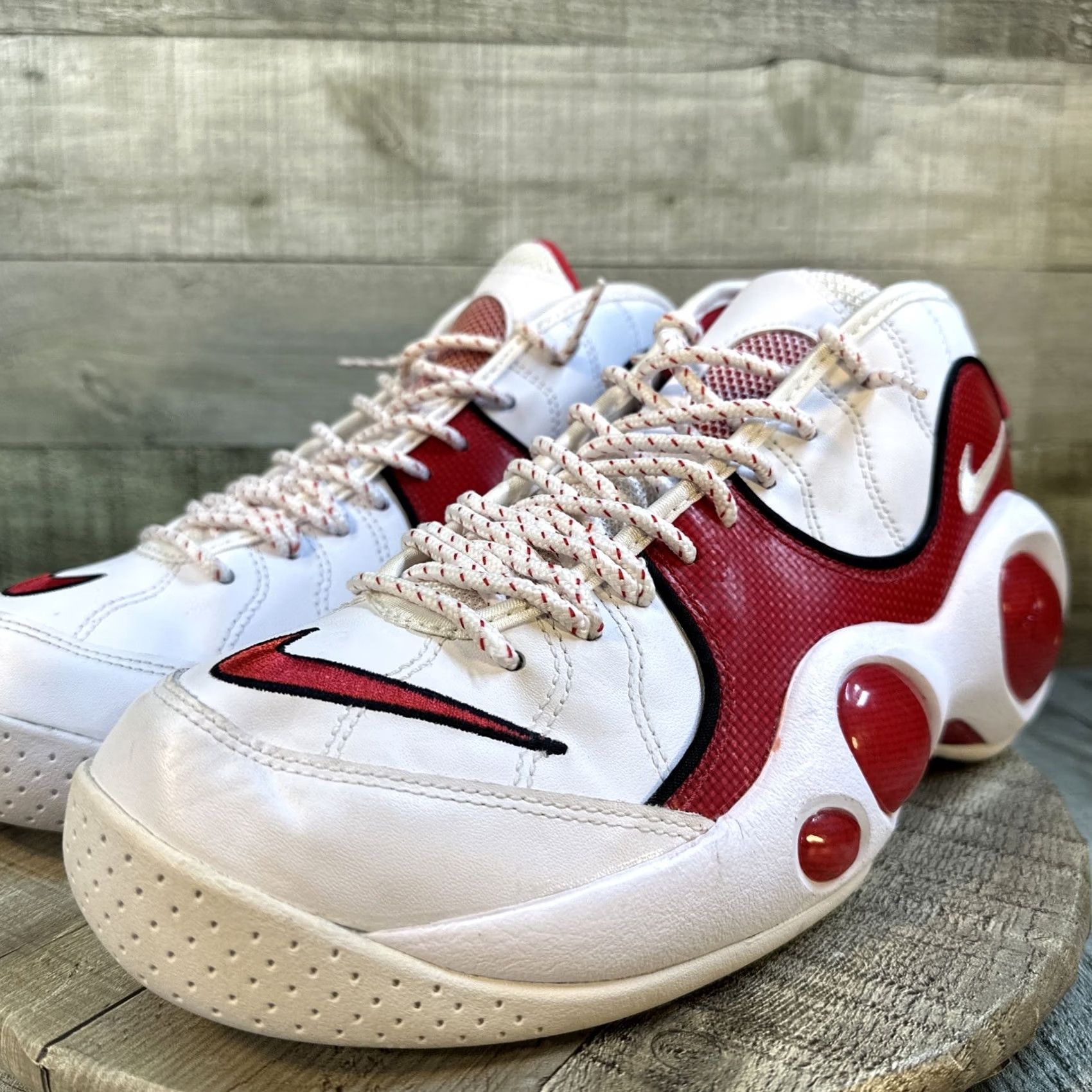 Nike Nike Air Zoom Flight 95 Sneaker Men 9.5 White Leather DX1165-100 2023 True Red Size US 10 / EU 43 - 4 Thumbnail