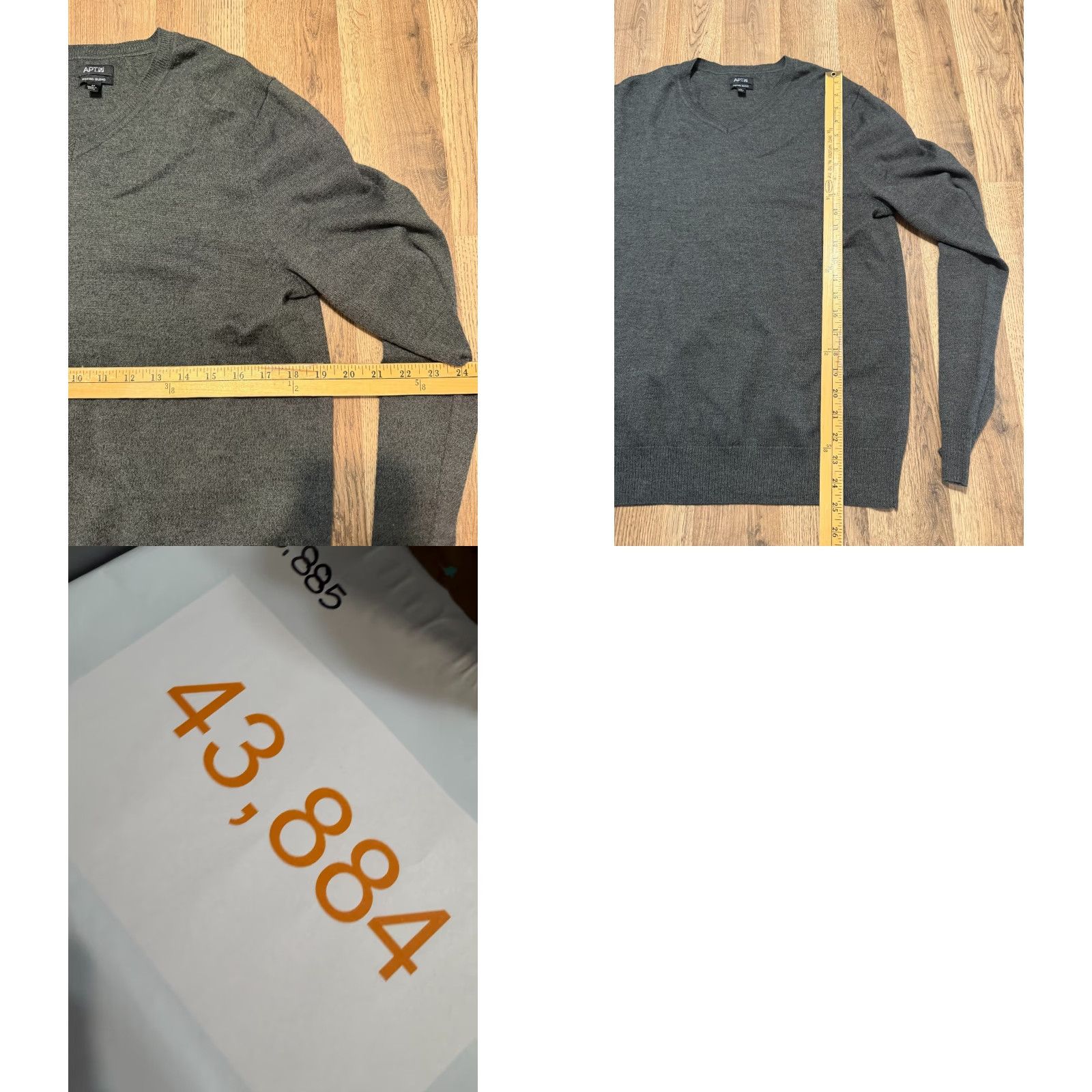 Apt. 9 APT. 9 Shirts Men Long Sleeve V-Neck Gray Stretch Merino Blend M Size Shirt Size US M / EU 48-50 / 2 - 8 Thumbnail