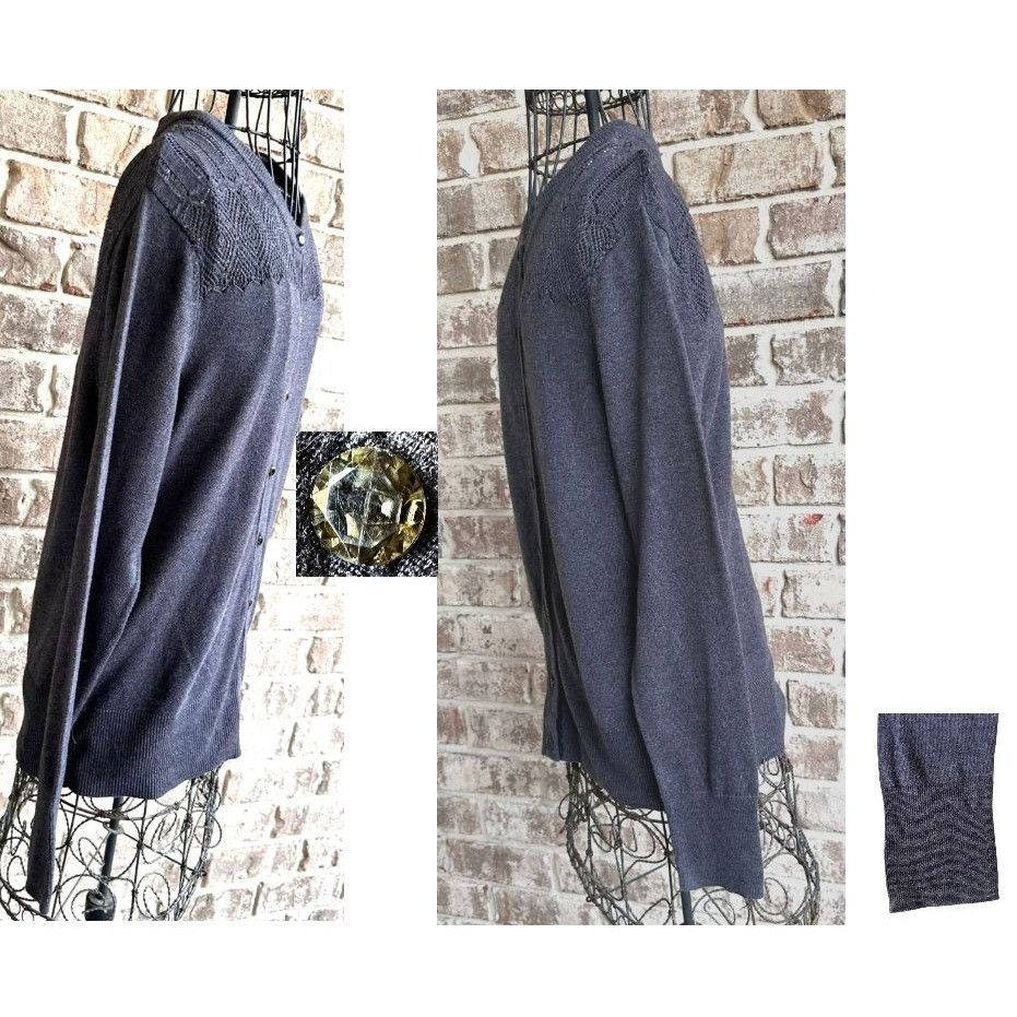 Eddie Bauer VTG Eddie Bauer Cardigan Medium Sweater Charcoal Gray Front Size M / US 6-8 / IT 42-44 - 9 Thumbnail