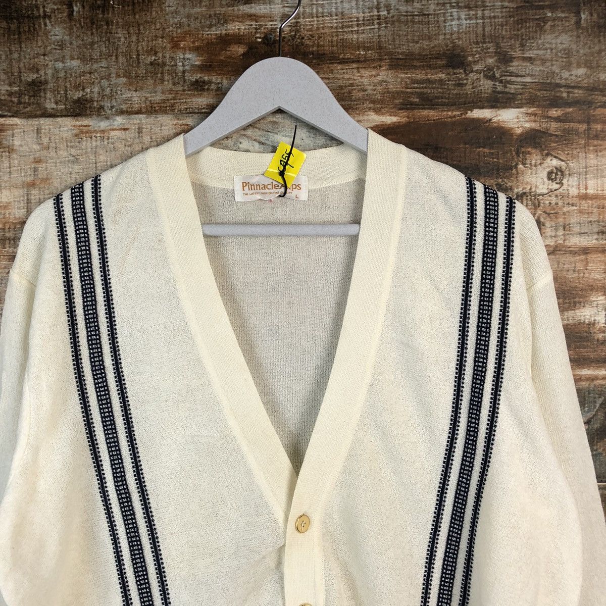 Homespun Knitwear × Japanese Brand DLL Pinnacle Alps vintage White Cardigan Knitwear #C455 Size US L / EU 52-54 / 3 - 4 Thumbnail