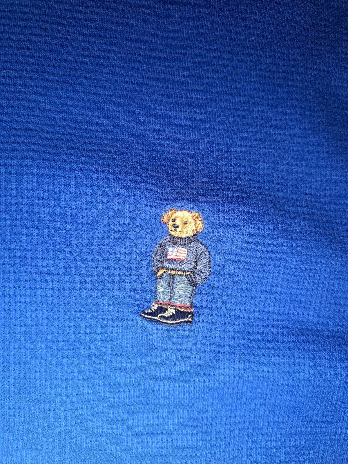 Polo Ralph Lauren Polo Ralph Lauren Sweater Mens Large Blue Cotton Bear Logo Size US L / EU 52-54 / 3 - 3 Thumbnail