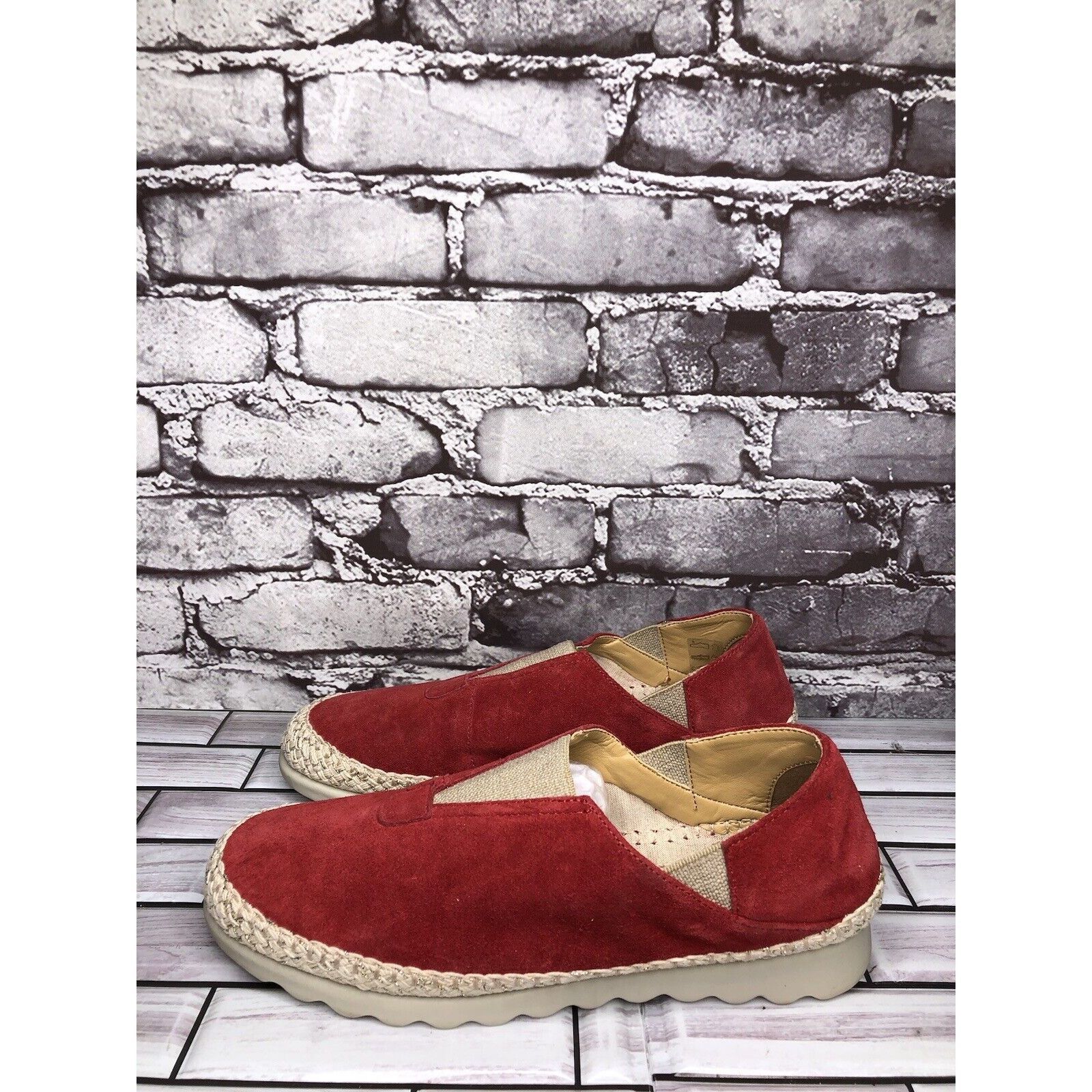 Other The Flexx Red Suede Leather Espadrilles Slip On Shoes Women Size US 8.5 / IT 38.5 - 13 Thumbnail