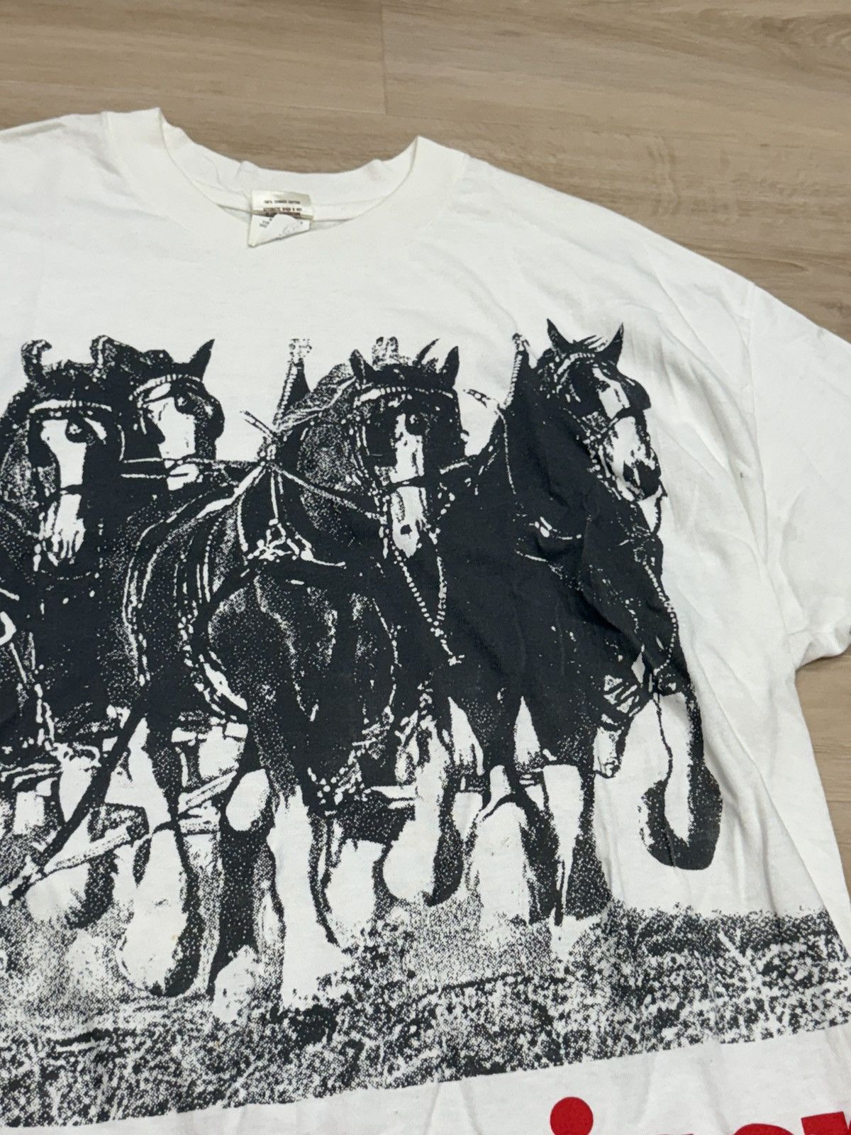Vintage Vintage AOP Budweiser Horses Beer Tee Size US XL / EU 56 / 4 - 8 Thumbnail