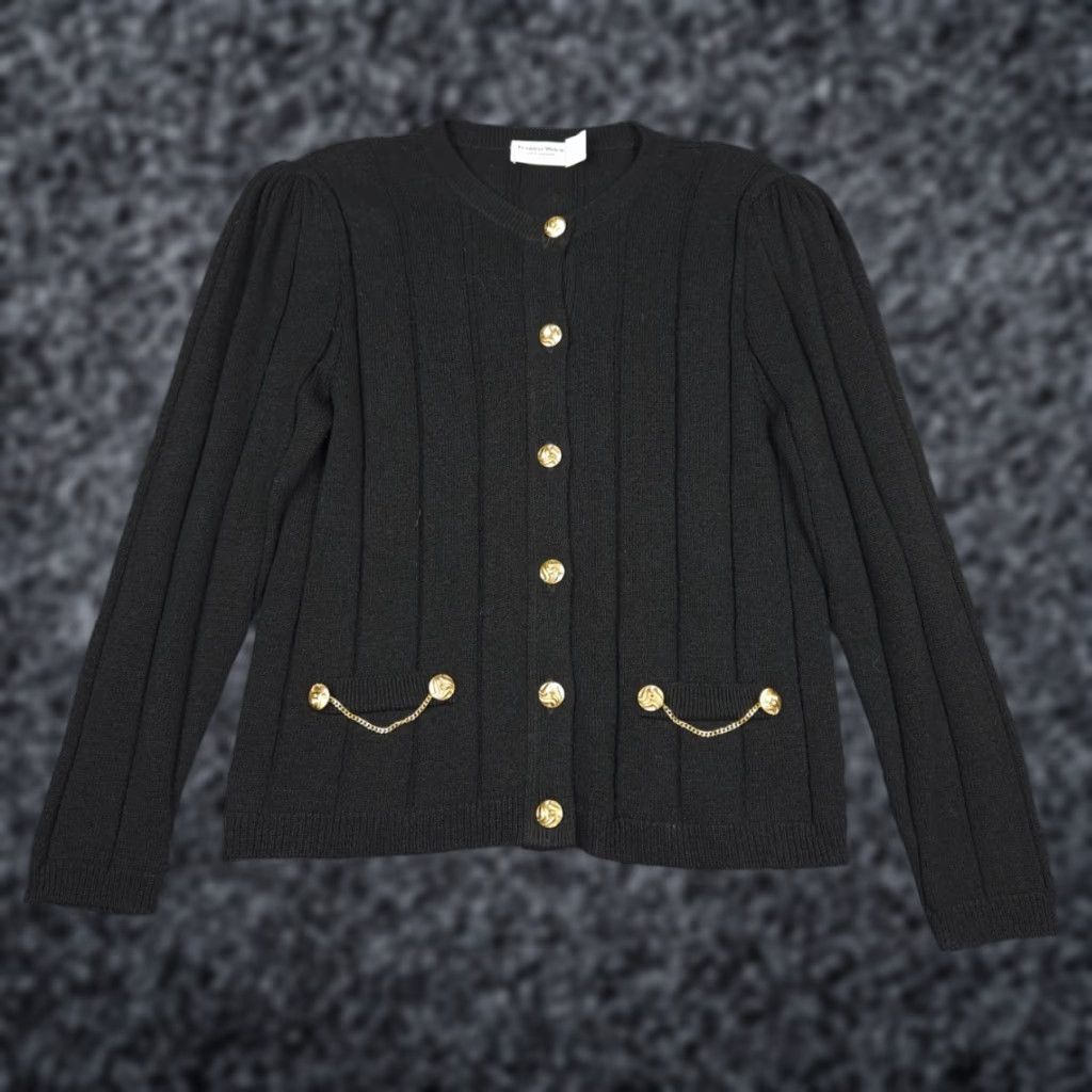 Vintage VINTAGE Frankie Welch Jacket Women Cardigan Black 8 Buttons WOW Overcoat Wool/Acrylic Blend Buttoned Size M / US 6-8 / IT 42-44 - 1 Thumbnail