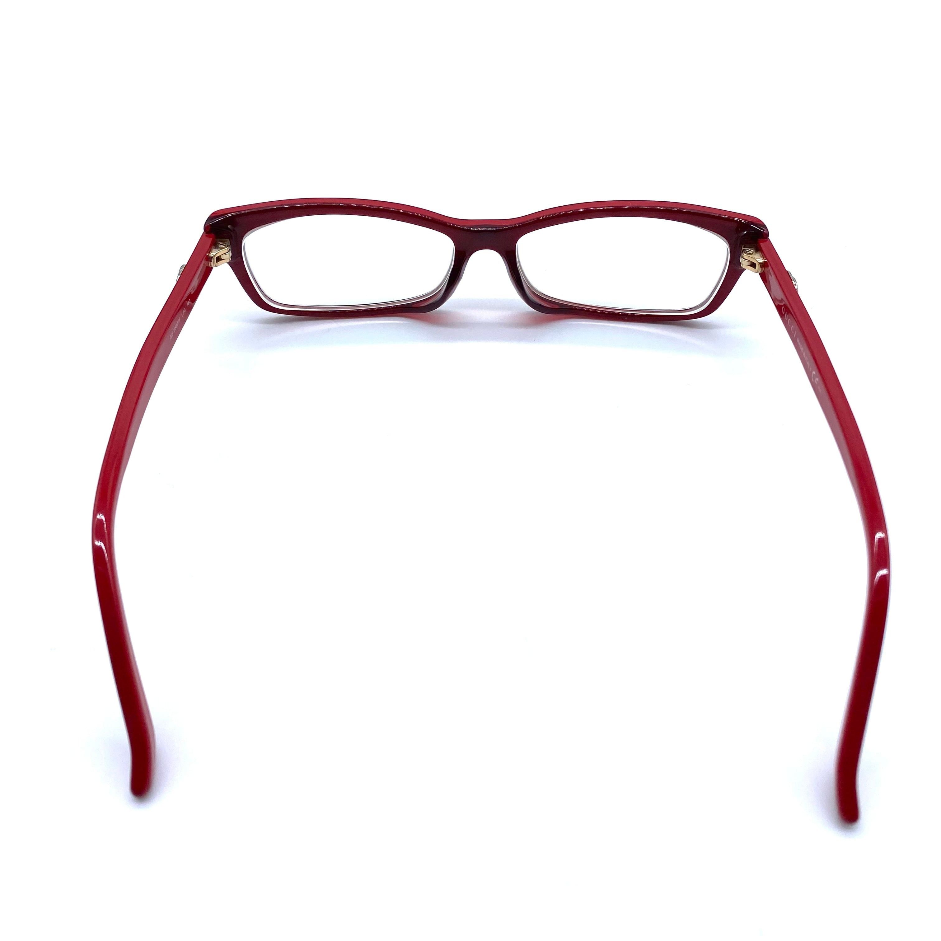 Gucci Vintage Gucci Interlocking Prescription Glasses Black Red Size ONE SIZE - 4 Thumbnail
