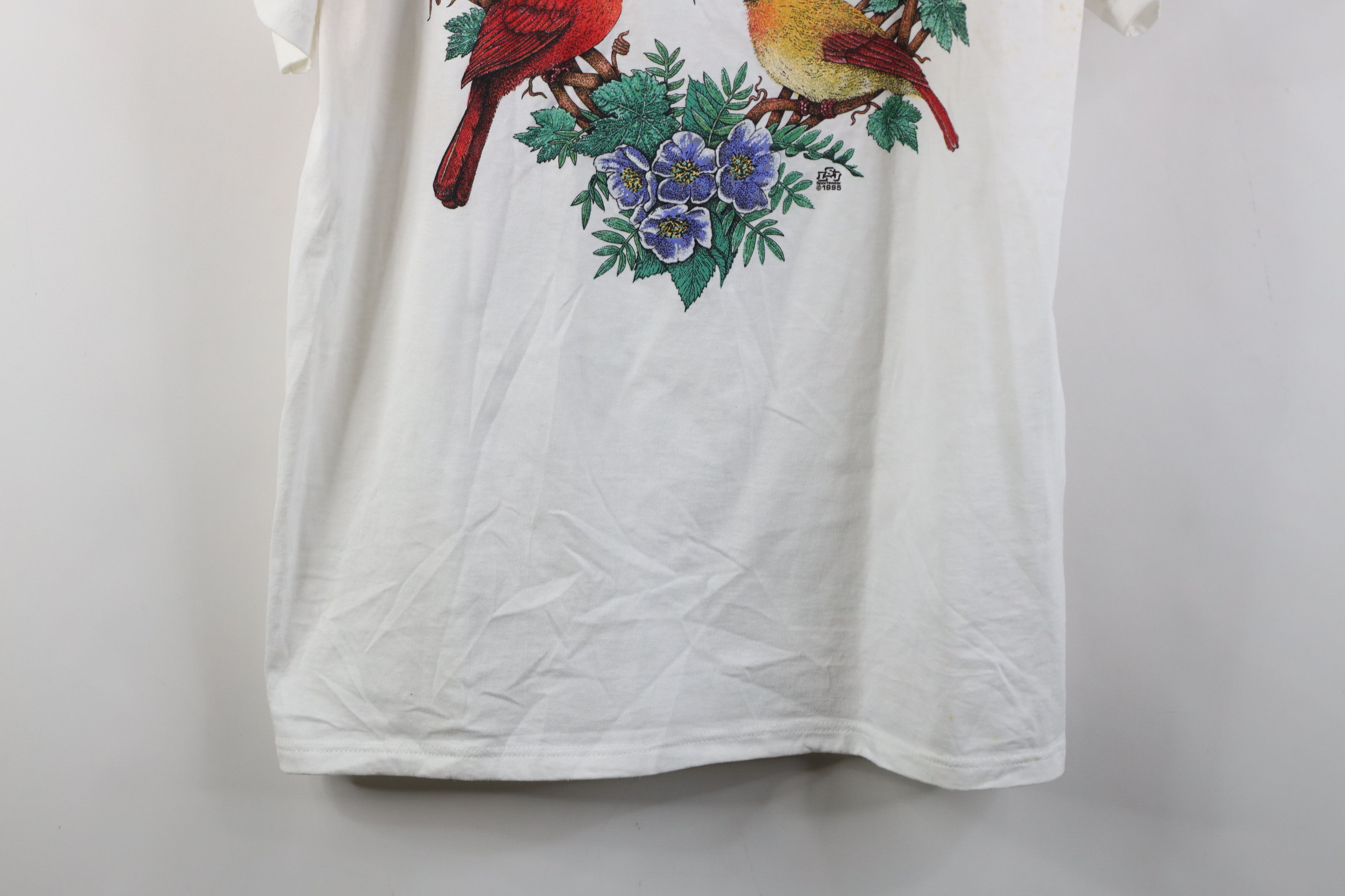 Vintage Deadstock Vintage 90s Streetwear Flower T-Shirt White USA Size L / US 10 / IT 46 - 3 Thumbnail