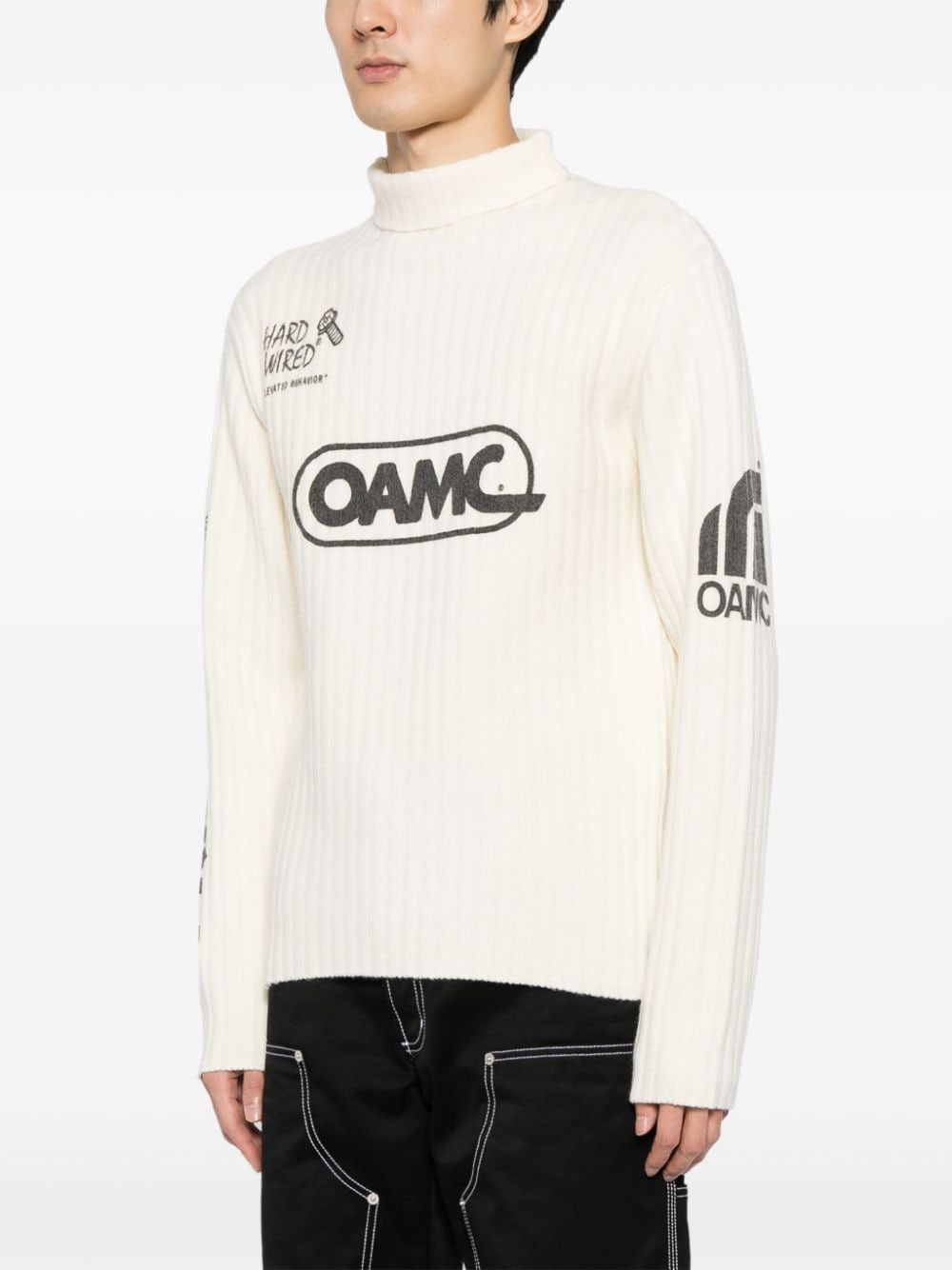 OAMC o1y0225 Logo Turtleneck Sweatshirt in Ivory Size US S / EU 44-46 / 1 - 3 Thumbnail