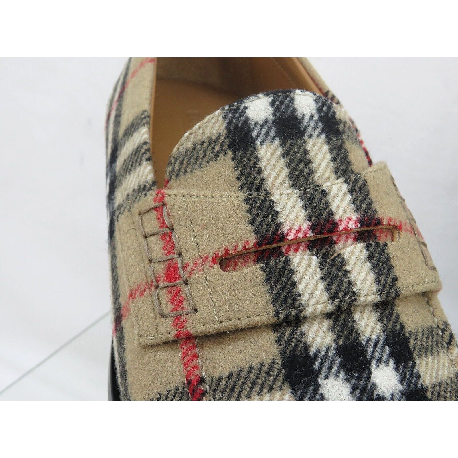 Burberry BURBERRY HACKNEY BEIGE CHECK WOOL PENNY LOAFERS 9 US 42 IT Size US 9 / EU 42 - 9 Thumbnail