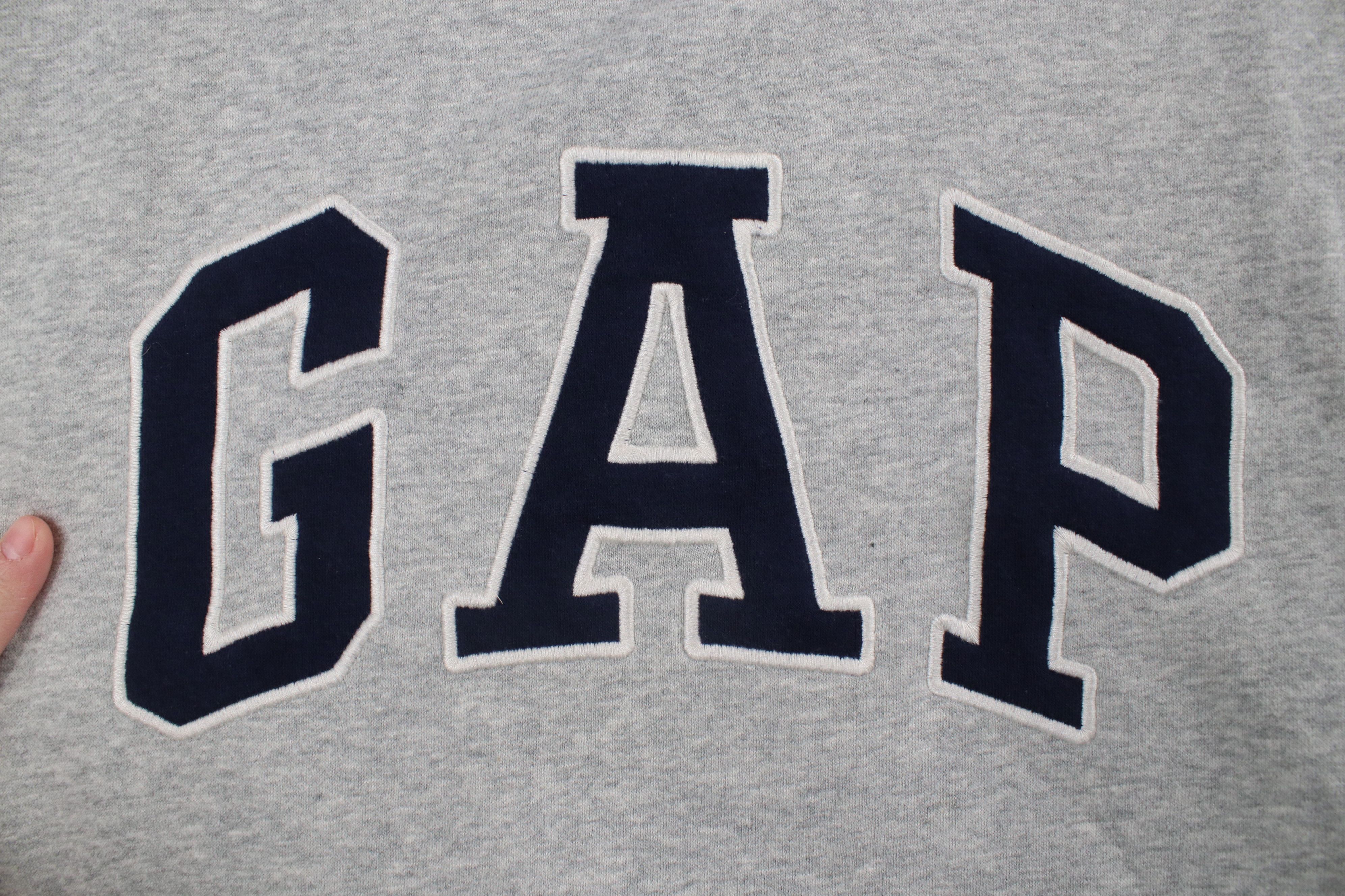 Gap × Vintage Vintage Y2K Gap Block Letter Hoodie Sweatshirt Heather Gray Size US L / EU 52-54 / 3 - 5 Thumbnail