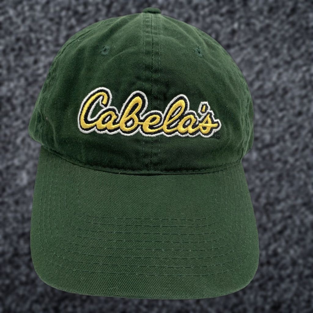 Vintage Cabela's Hat Cap Adjustable Strap Back Mens Green Twill One Size Outdoor Hunting Baseball Cap Mens Outdoors Hat Size ONE SIZE - 1 Thumbnail
