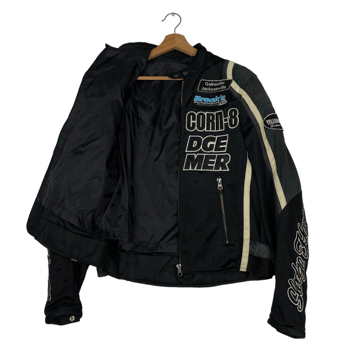 🔥VINTAGE BIKER RACING JACKET YELLOW CORN SLEDGE HAMMER