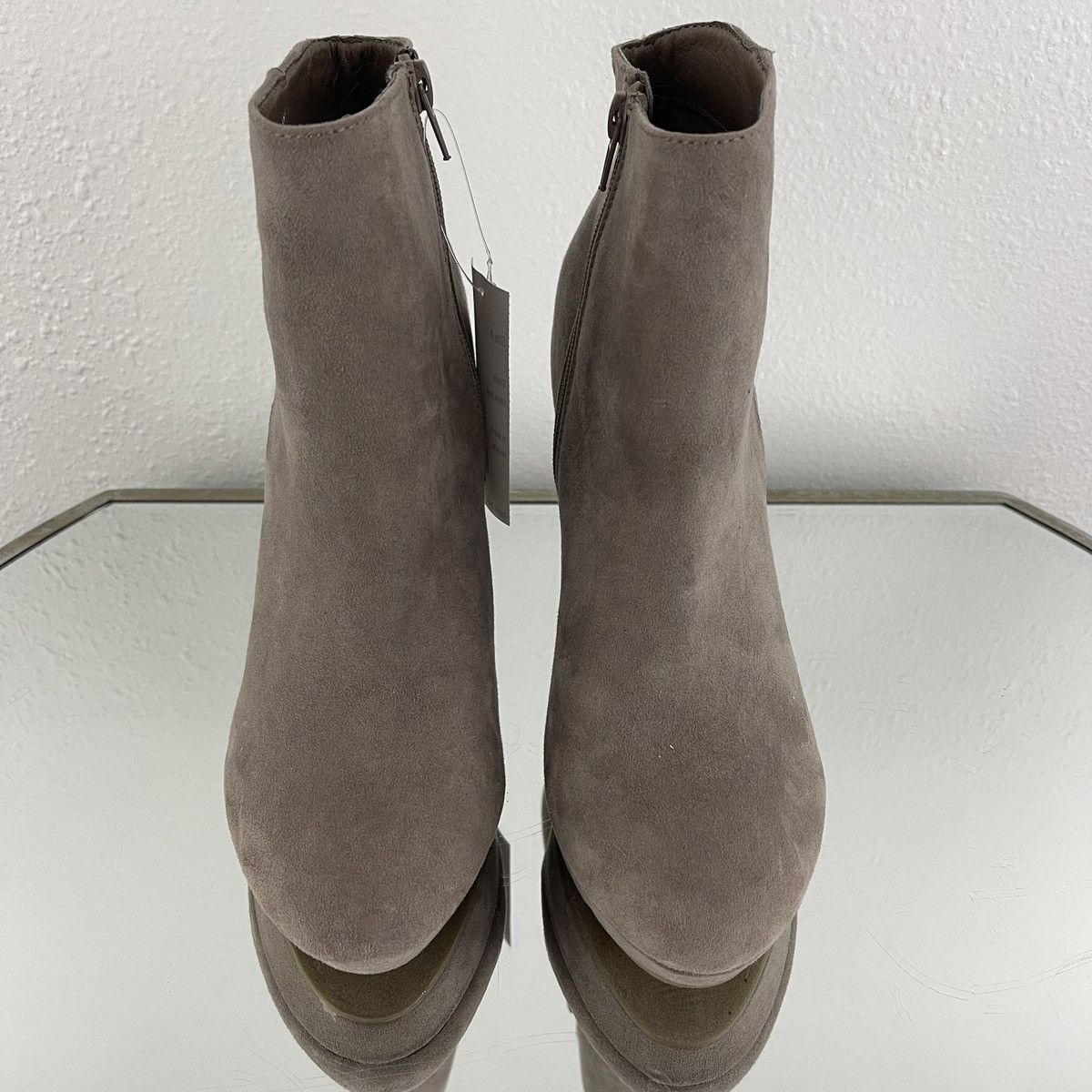 Other REPORT Taupe Tan Faux Suede Lyle High Block Heel Ankle Boots Size US 8 / IT 38 - 6 Thumbnail
