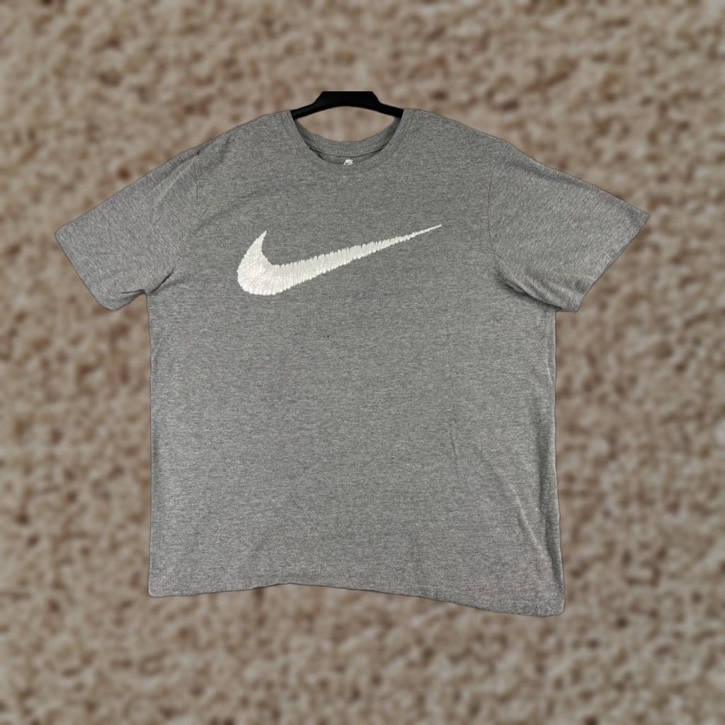 Nike Nike Shirt Mens 2XL Gray Swoosh Short Sleeve Crew Neck Cotton Blend Gym Size US XXL / EU 58 / 5 - 1 Thumbnail