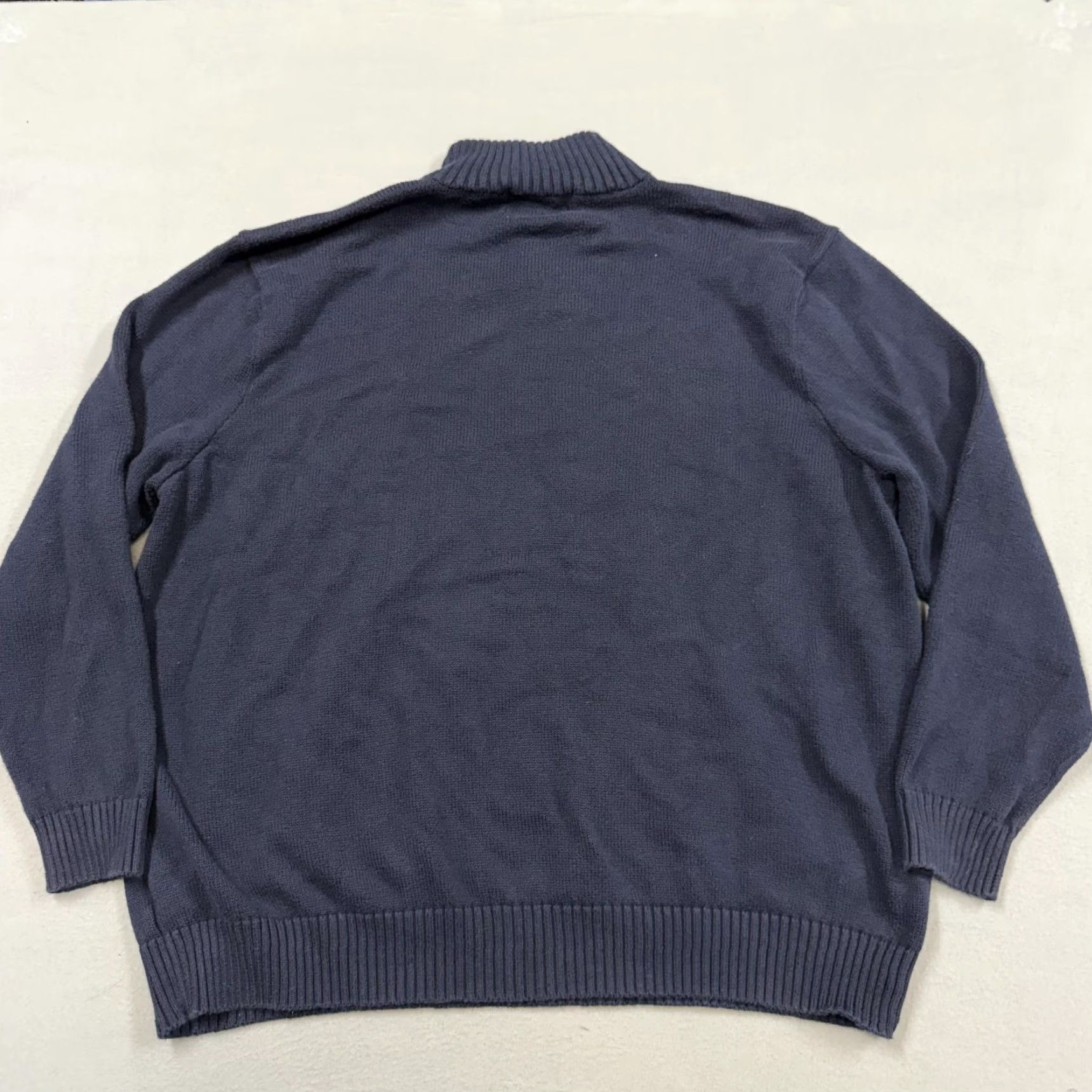 Polo Ralph Lauren VINTAGE Polo Ralph Lauren Sweater Mens Big 4X Blue 1/4 Zip Mock Neck Knit Pullover Pony Size US XXL / EU 58 / 5 - 4 Thumbnail