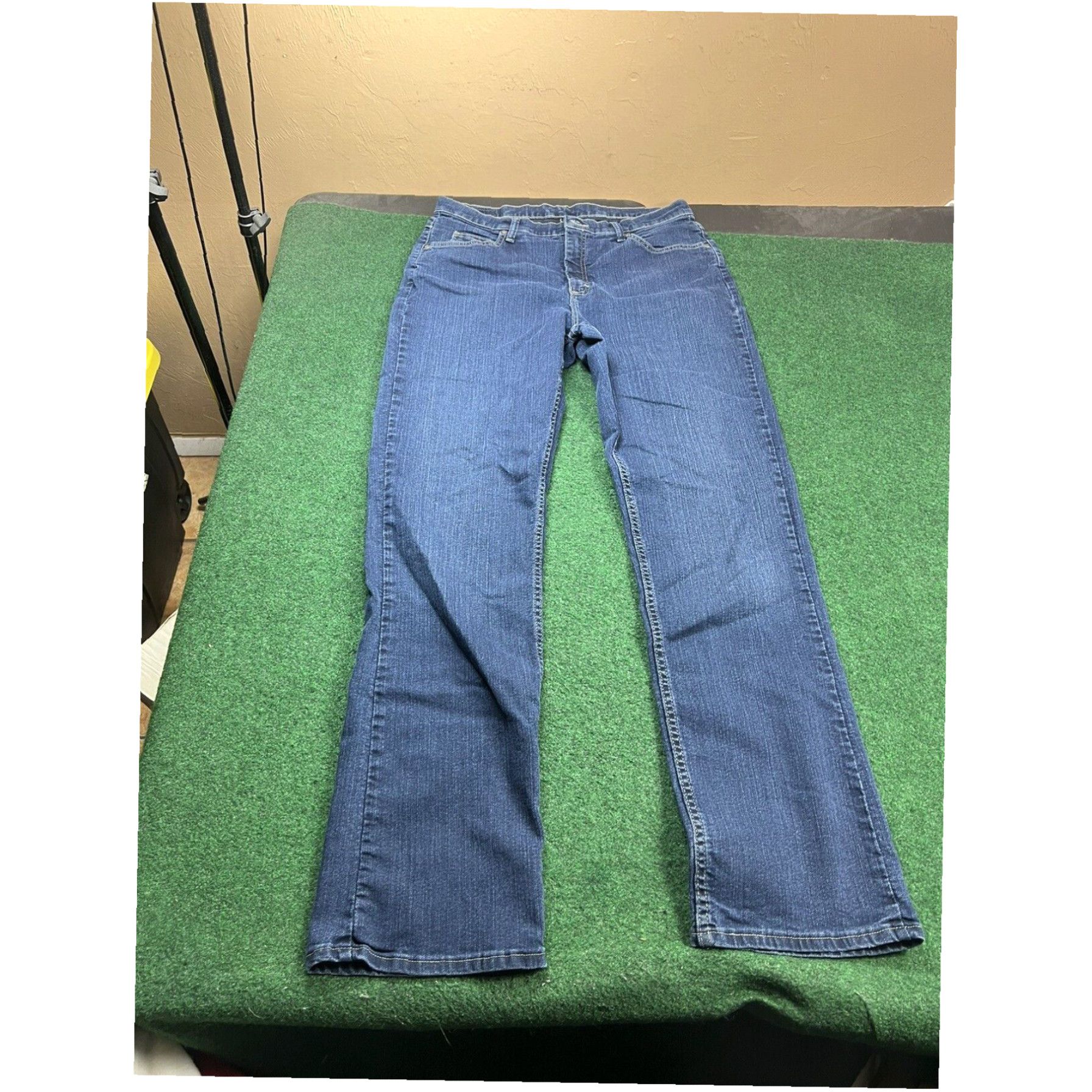 Lee Riders by Lee Womens 16 Mid Rise Denim Jeans Dark Wash Blue Zip 32x32.5 Size 38" / US 16 / IT 52 - 4 Thumbnail