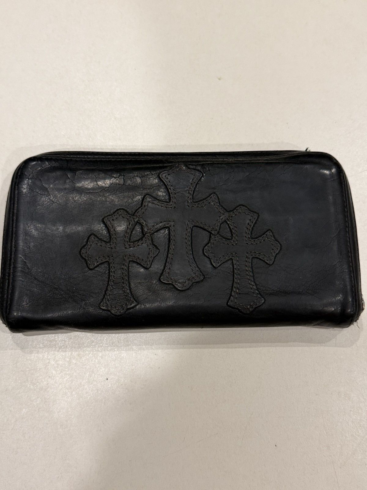 Chrome Hearts Chrome Hearts 3 Cemetery Cross Patch Leather RecF Zip Wallet Size ONE SIZE - 2 Thumbnail