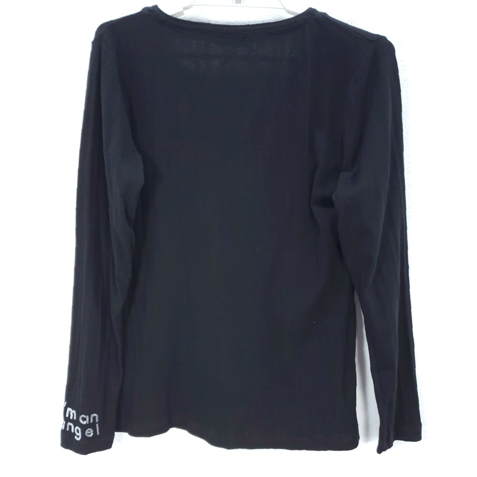 Vintage VINTAGE Etam Women's Sleep Shirt Black Long Sleeve 3/4 BUTTONS SZ 38 Angel Top Mens Womens Girls Size XS / US 0-2 / IT 36-38 - 3 Thumbnail
