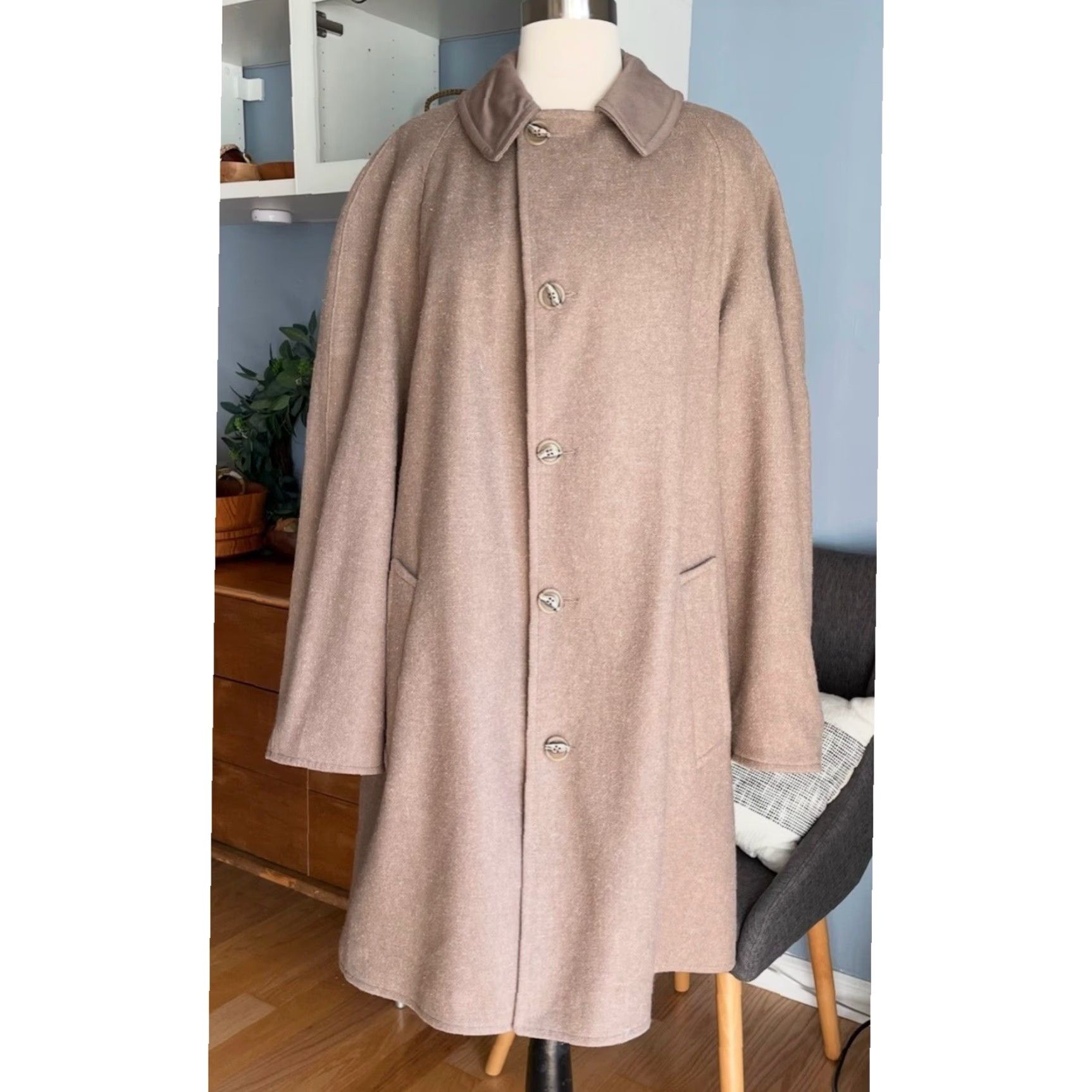 Pendleton VINTAGE Pendleton Wool Coat Jacket Overcoat Reversible Taupe 42 Men Coat Wool Button-FrontPocket Overcoat 70s USA Size US XS / EU 42 / 0 - 2 Thumbnail