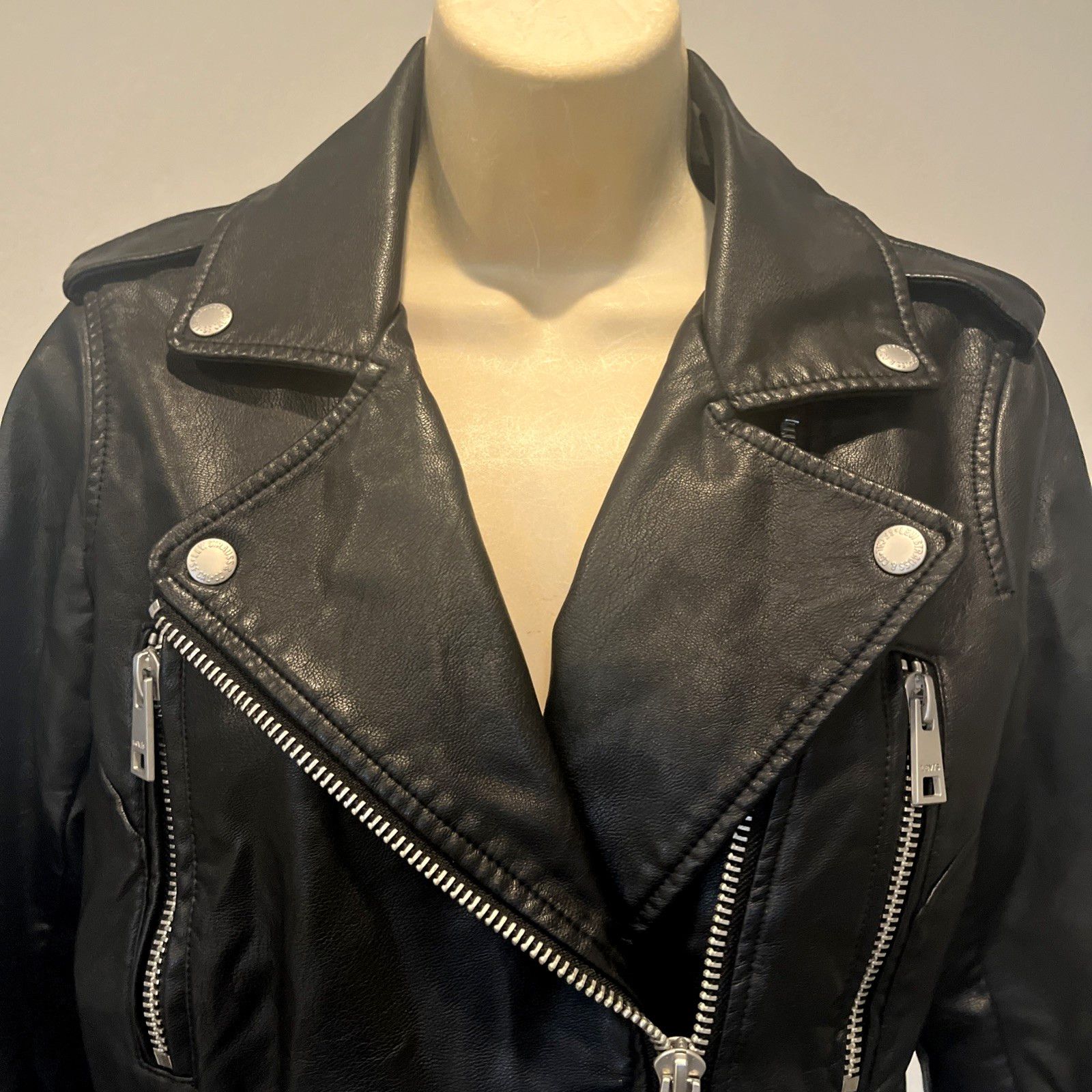 Levi's Levi's Faux Leather Asymmetrical Zip Motorcycle Moto Jacket Size S / US 4 / IT 40 - 9 Thumbnail