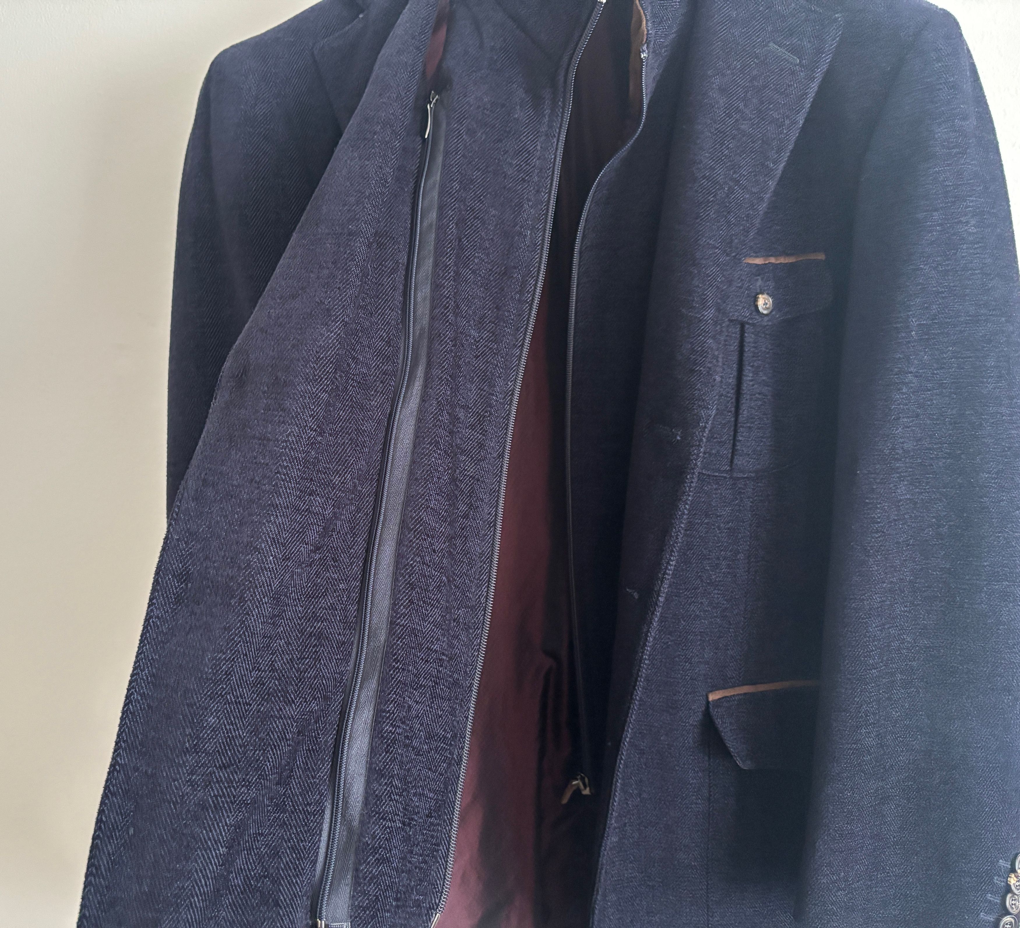 Pal Zileri $1400 Navy Herringbone Wool Hybrid Sport Coat/ Jacket - 44 Size 44R - 6 Thumbnail