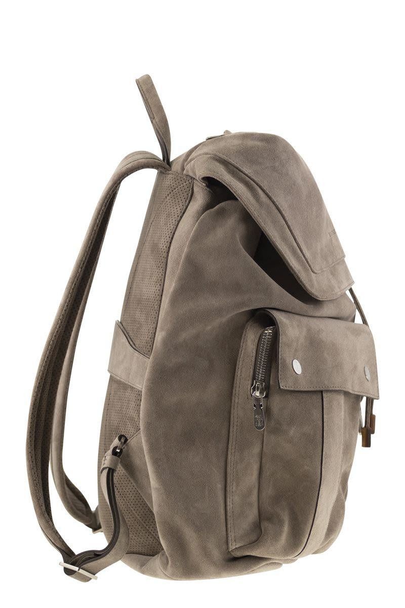 Brunello Cucinelli o1w1db11025 Size: OS/ Backpack in Dark Grey Size ONE SIZE - 3 Thumbnail