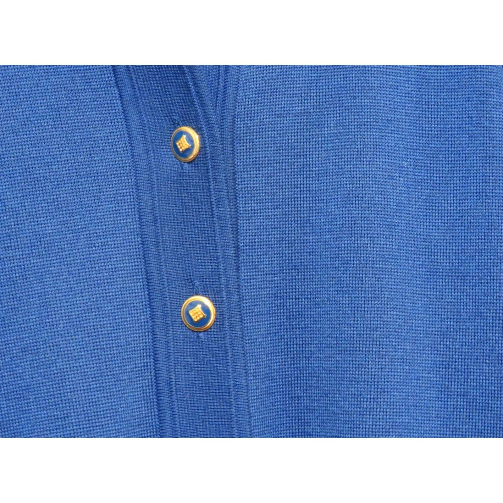 Vintage Appleseed's Cardigan Womens 14P Blue Wool Blend Shoulder Pads Pockets Knit - Casual, Travel, Business - Dry Clean Only - Fall, Spring, Winter Size XL / US 12-14 / IT 48-50 - 3 Thumbnail