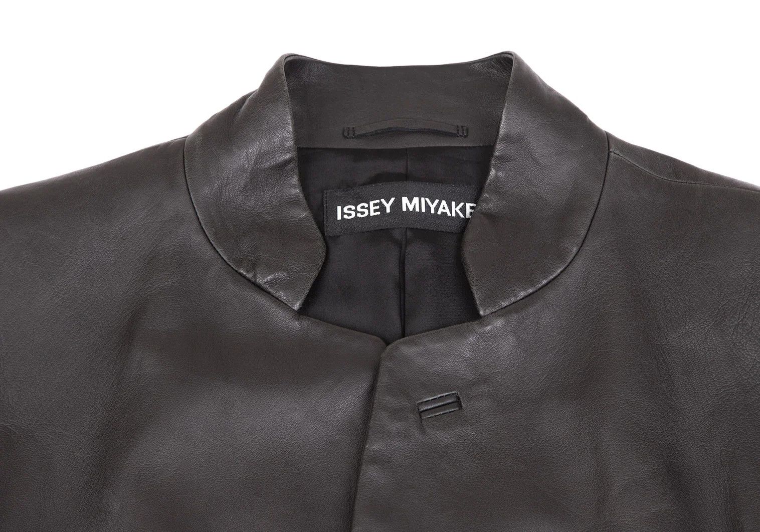 Issey Miyake Lamb Leather Band Collar Jacket in Black Size 4 Size US XL / EU 56 / 4 - 3 Thumbnail