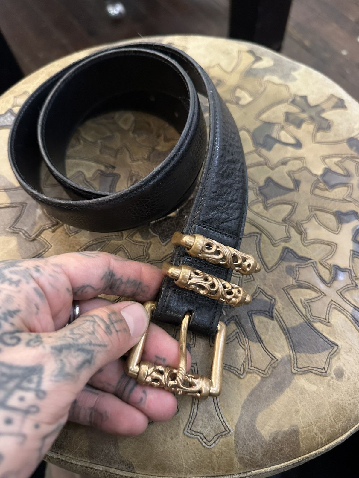 Chrome Hearts Chrome Hearts BRONZE GOLD roller belt 31 32 33 34 Size 34 - 2 Thumbnail