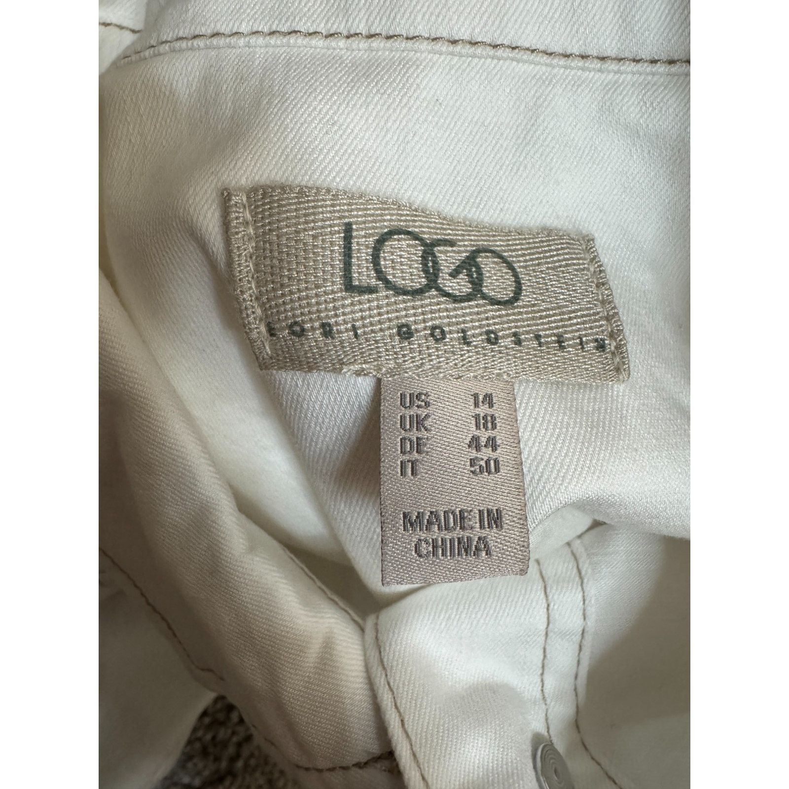 Other LOGO by Lori Goldstein 3/4 Sleeve Denim Jacket White 14 Size XL / US 12-14 / IT 48-50 - 12 Thumbnail