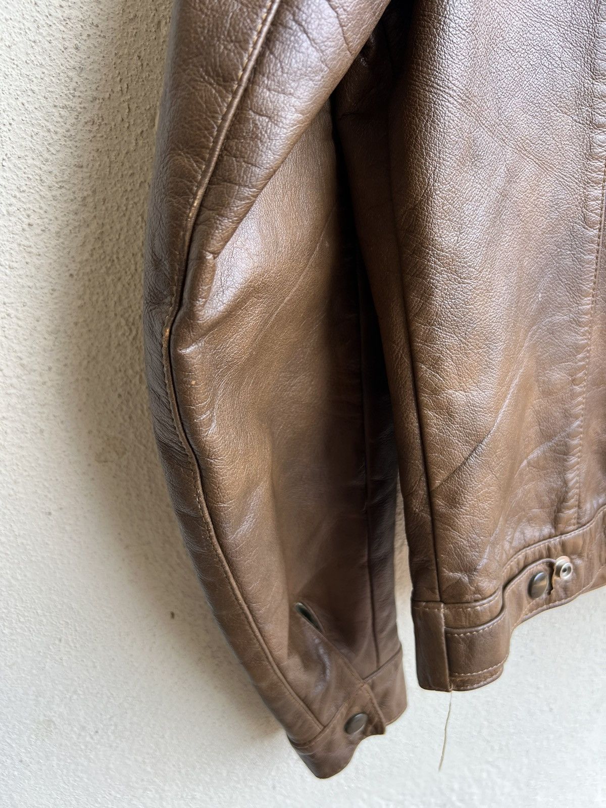 Leather Vintage 60s 70s Lakeland Patina Brown Trucker Leather Jacket Size US M / EU 48-50 / 2 - 19 Thumbnail