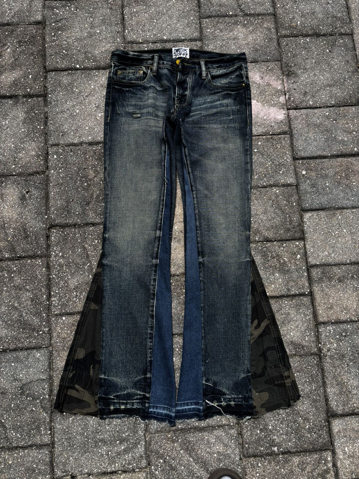 Japanese Brand × Vintage reworked flared mudwash denim Size US 30 / EU 46 - 1 Thumbnail