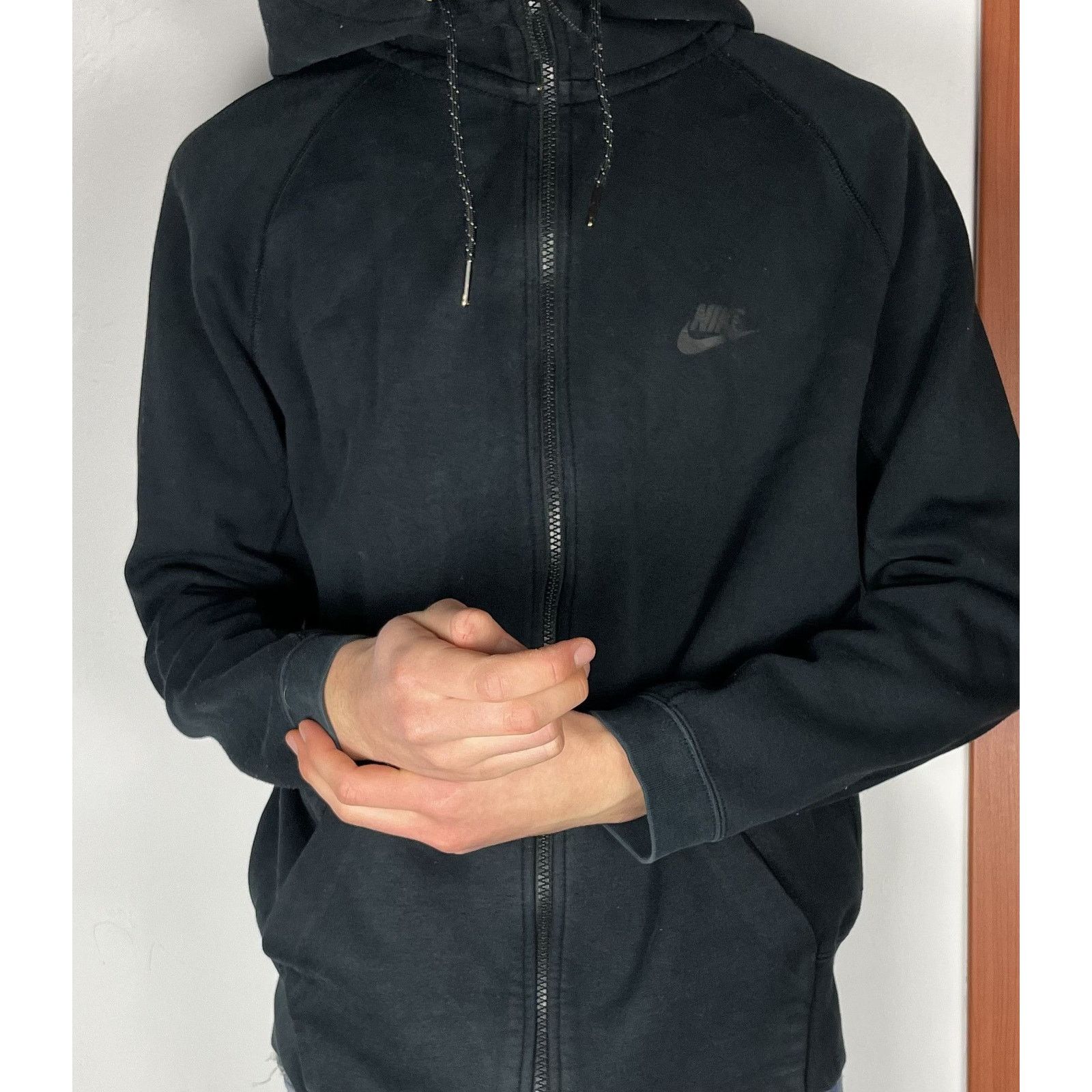Nike Nike Tech Men's Black Cotton Long Sleeve Full Zip Hoodie M Size US M / EU 48-50 / 2 - 2 Thumbnail